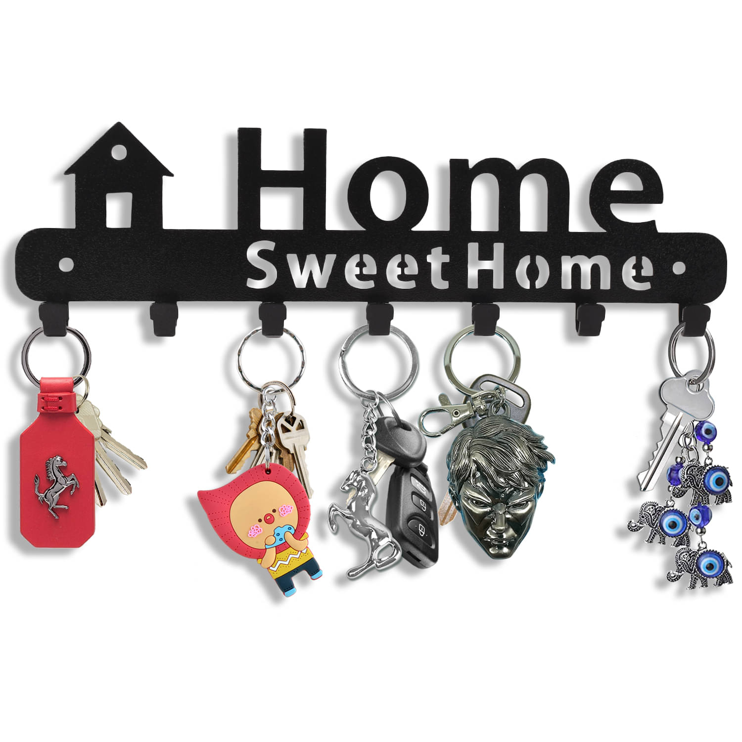     			Suveharts Black Metal Keychain - Pack of 1