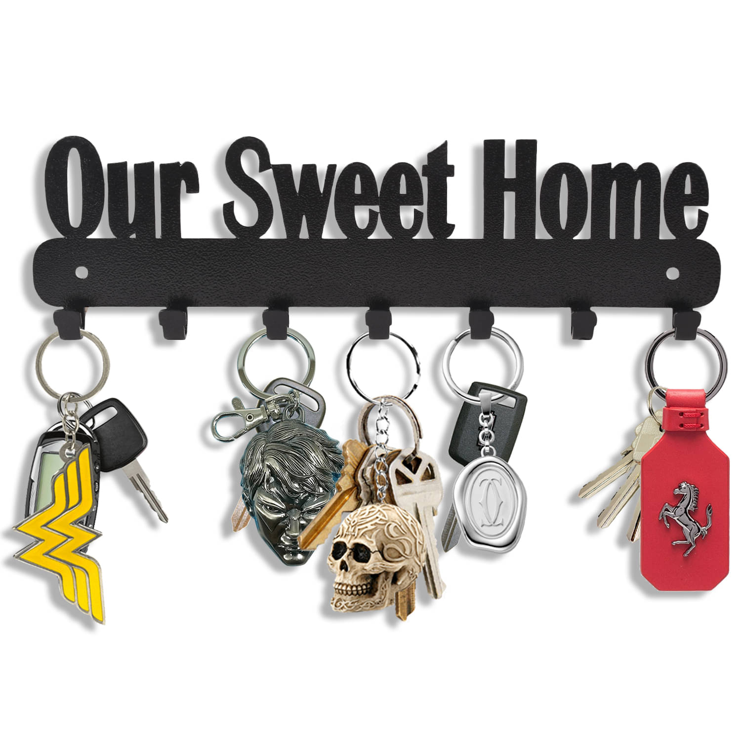     			Suveharts Black Metal Keychain - Pack of 1