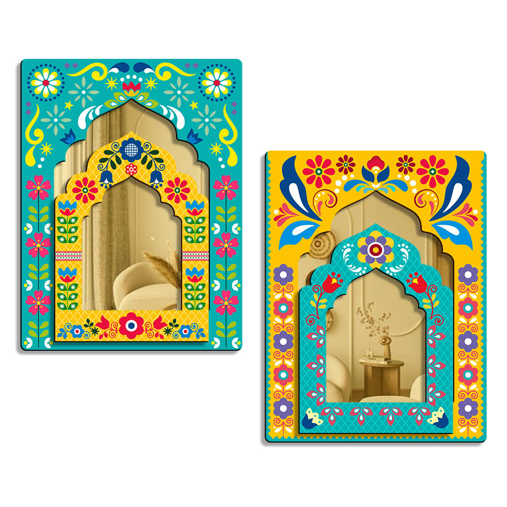 Suveharts Wood Jharokha Wall Hanging Jharokha Gray - Pack of 2 Suveharts Wood Jharokha Wall Hanging Jharokha Gray - Pack of 2