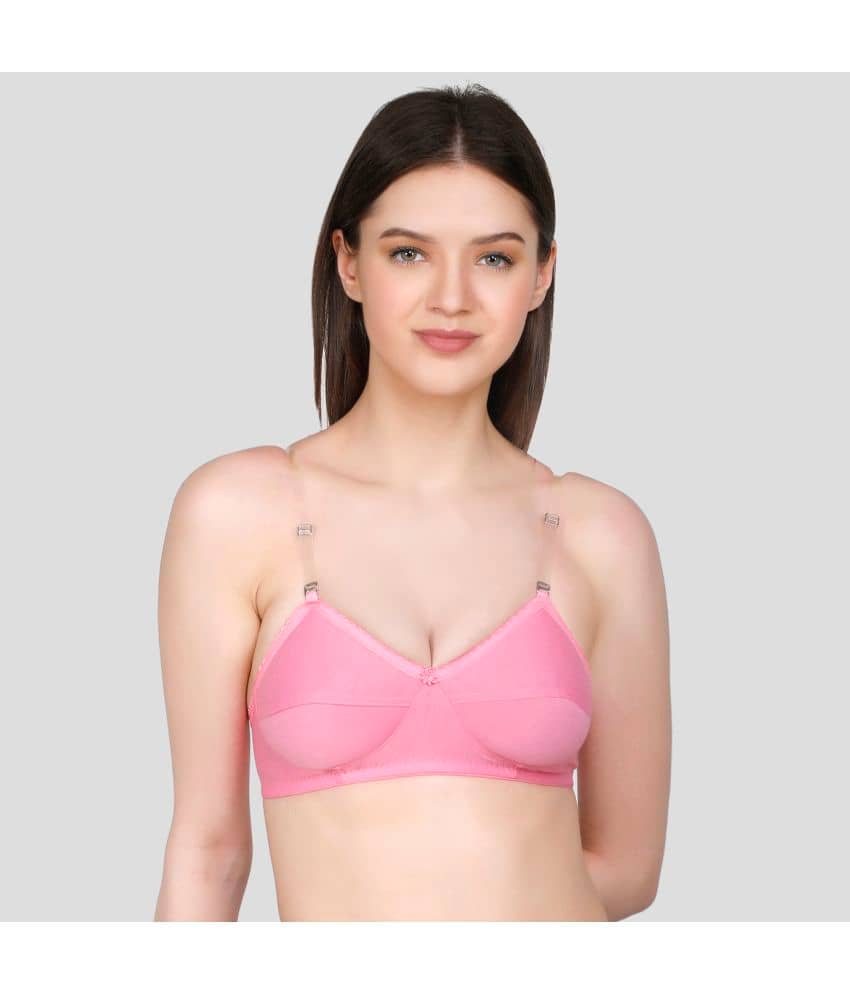 TCG Cotton Blend Non Padded Women's Push Up Bra ( Pink )