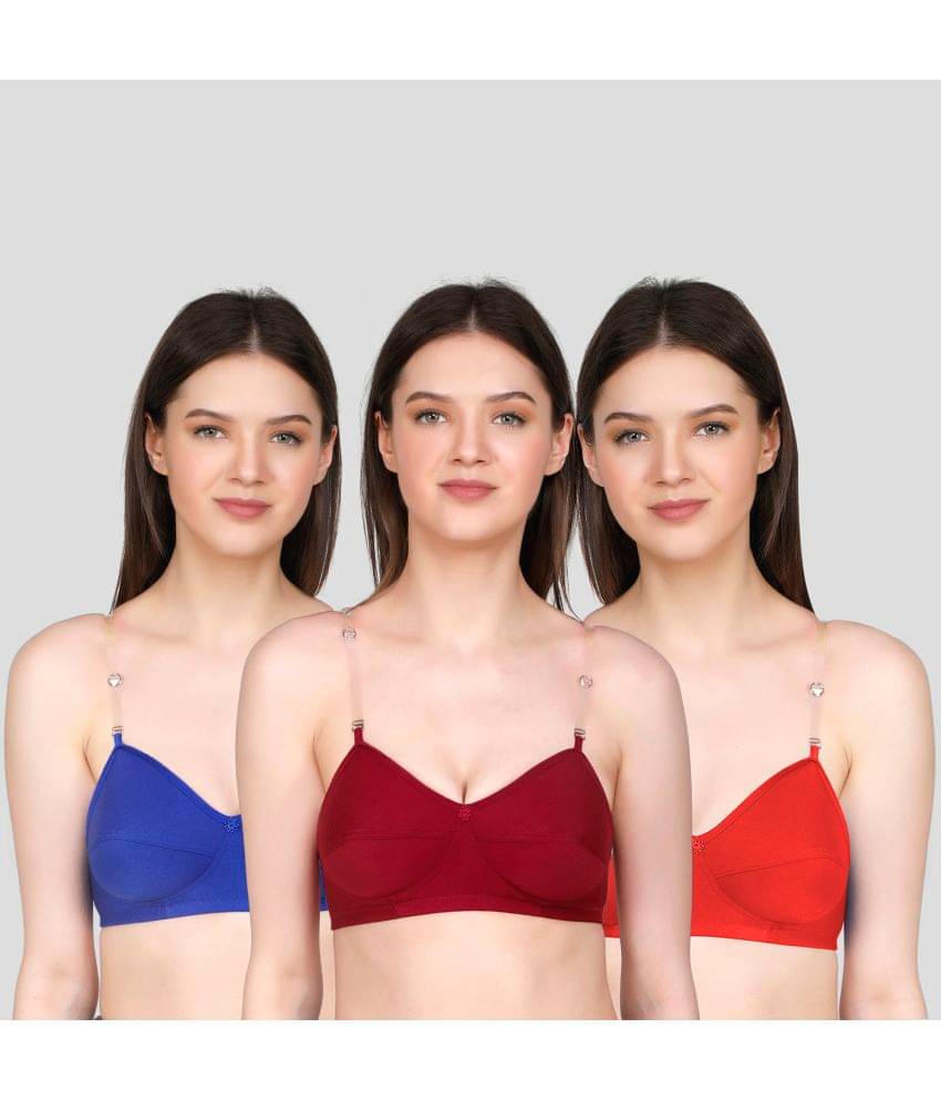 TCG Pack of 3 Cotton Blend Non Padded Women's Push Up Bra ( Multicolor ) TCG Pack of 3 Cotton Blend Non Padded Women's Push Up Bra ( Multicolor )