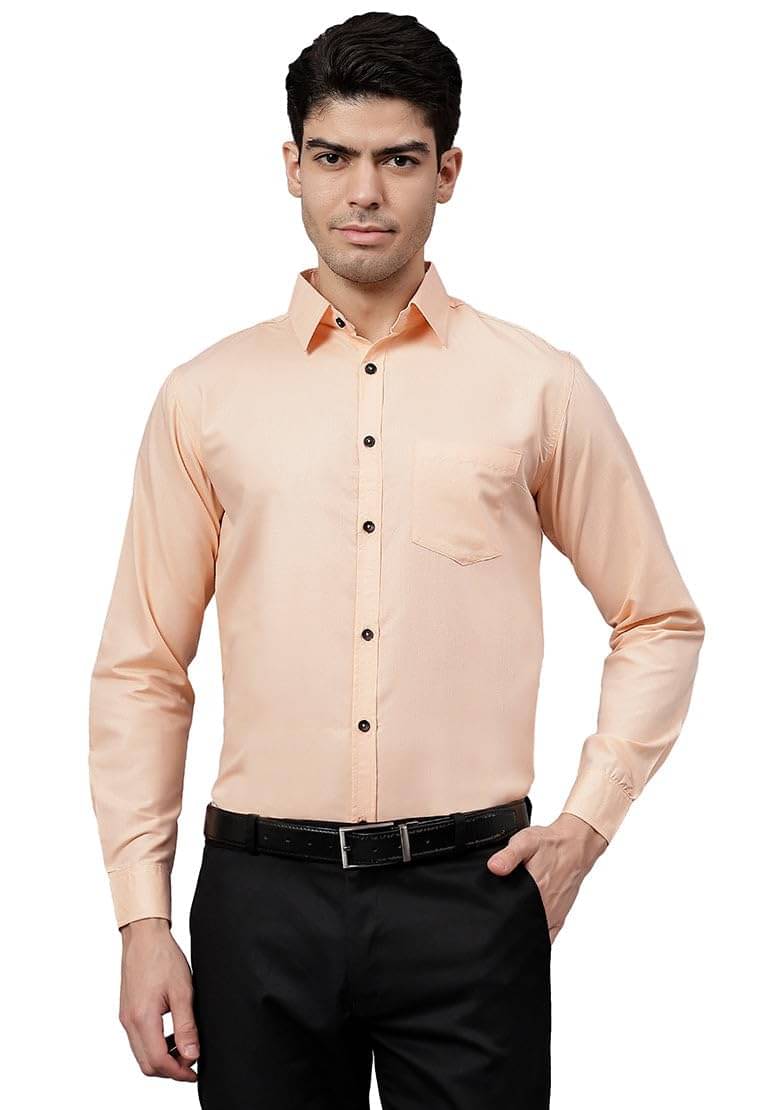     			UNI VIBE Cotton Blend Slim Fit Solids Full Sleeves Men's Casual Shirt - Orange ( Pack of 1 )