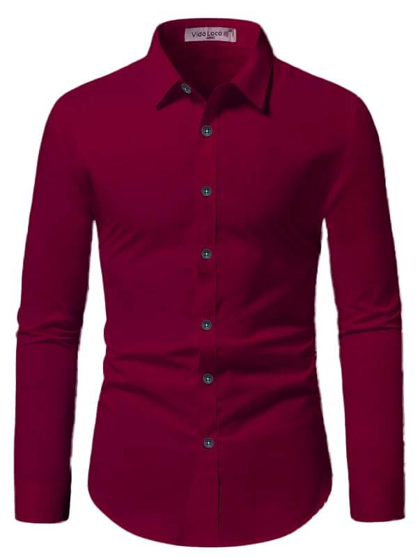     			UNI VIBE Cotton Blend Slim Fit Solids Full Sleeves Men's Casual Shirt - Maroon ( Pack of 1 )