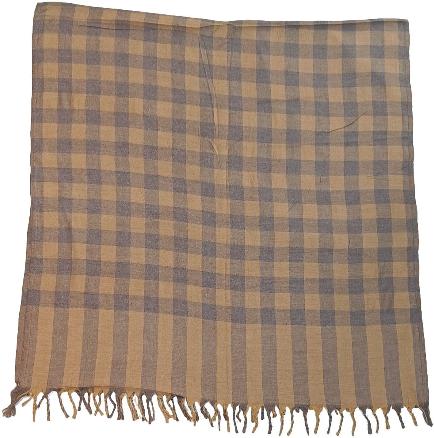     			Vrinde Beige Checks Shawl - ( Pack of 1 )