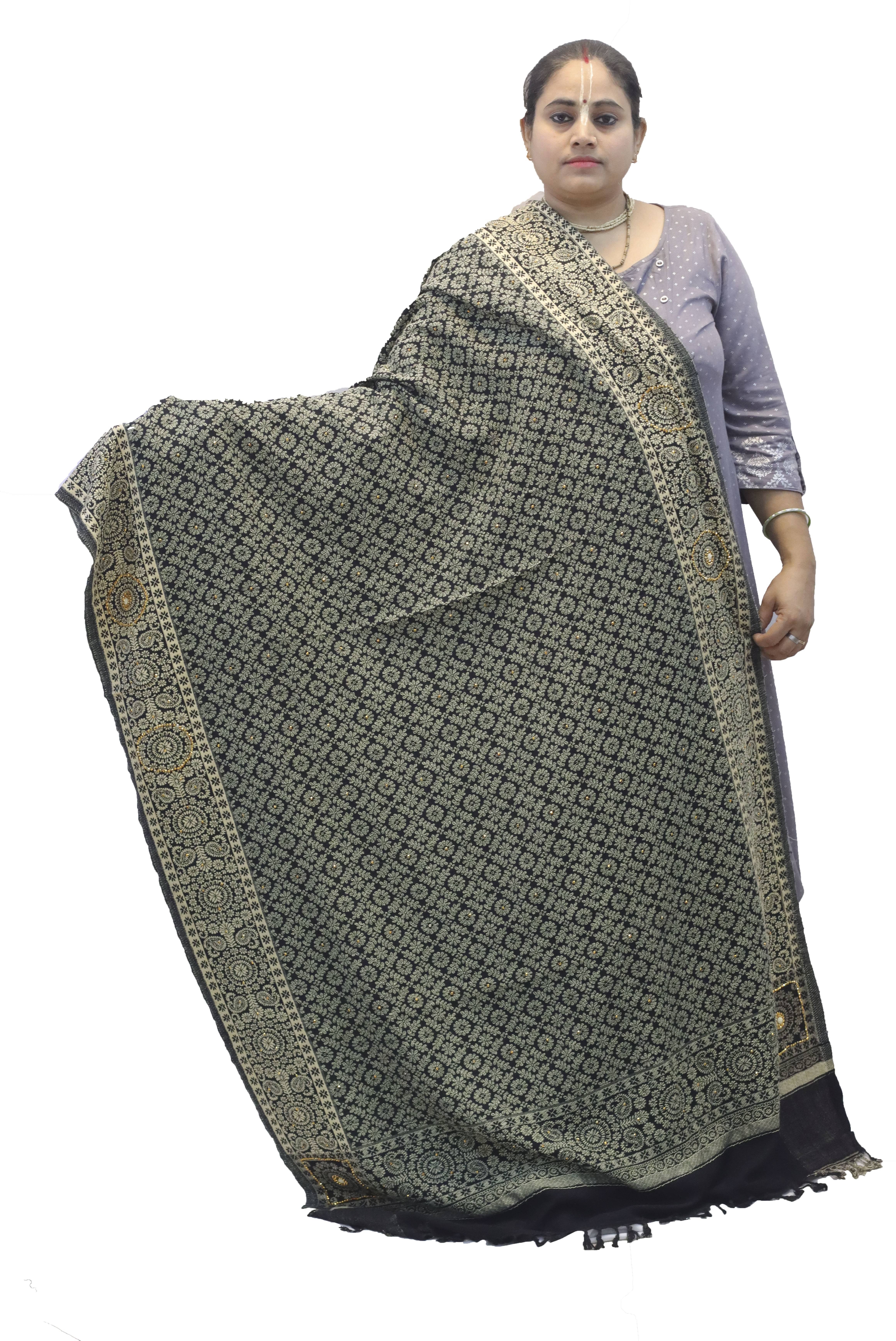 Vrinde Beige Embroidered Shawl - ( Pack of 1 ) Vrinde Beige Embroidered Shawl - ( Pack of 1 )