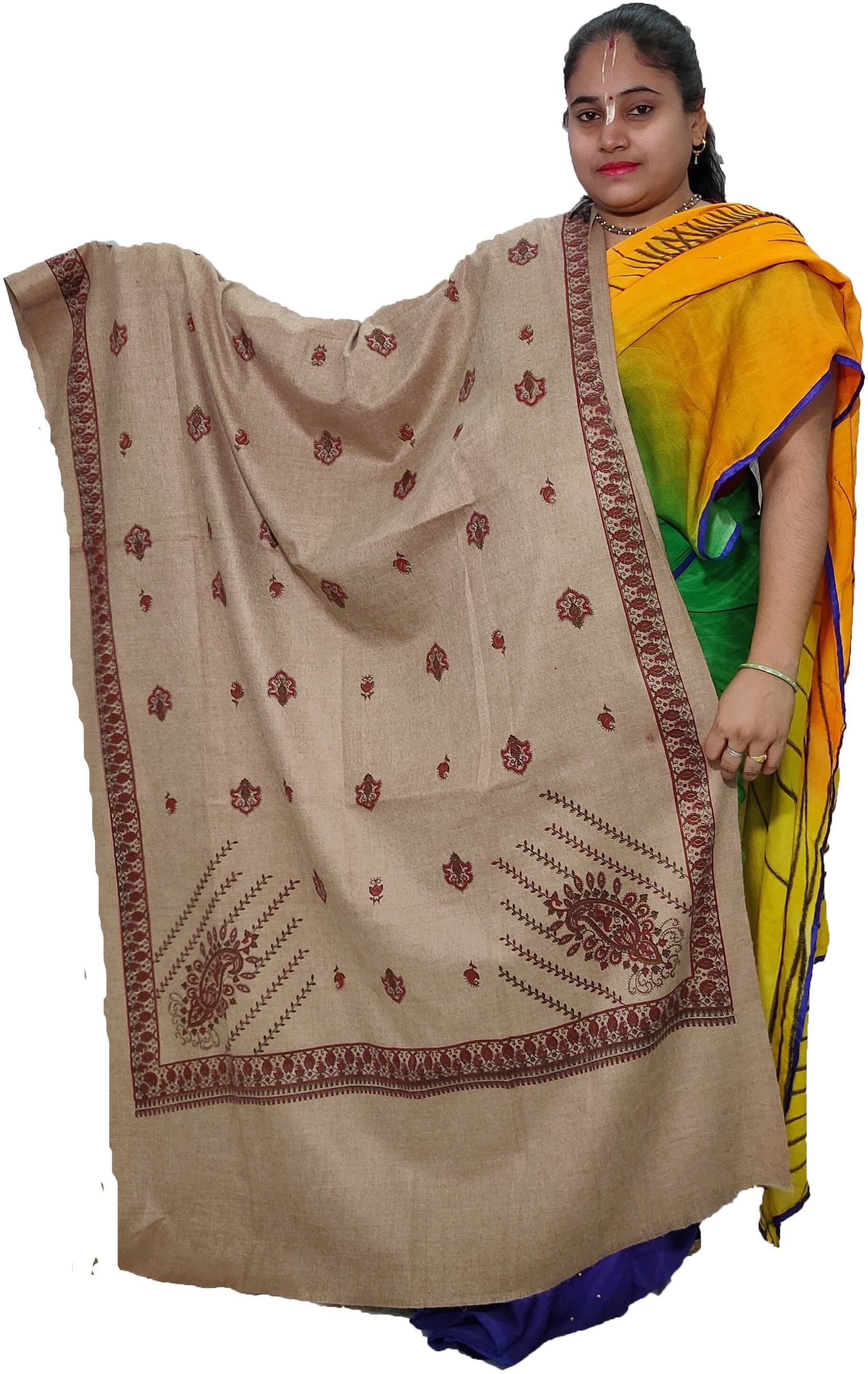 Vrinde Beige Printed Shawl - ( Pack of 1 ) Vrinde Beige Printed Shawl - ( Pack of 1 )