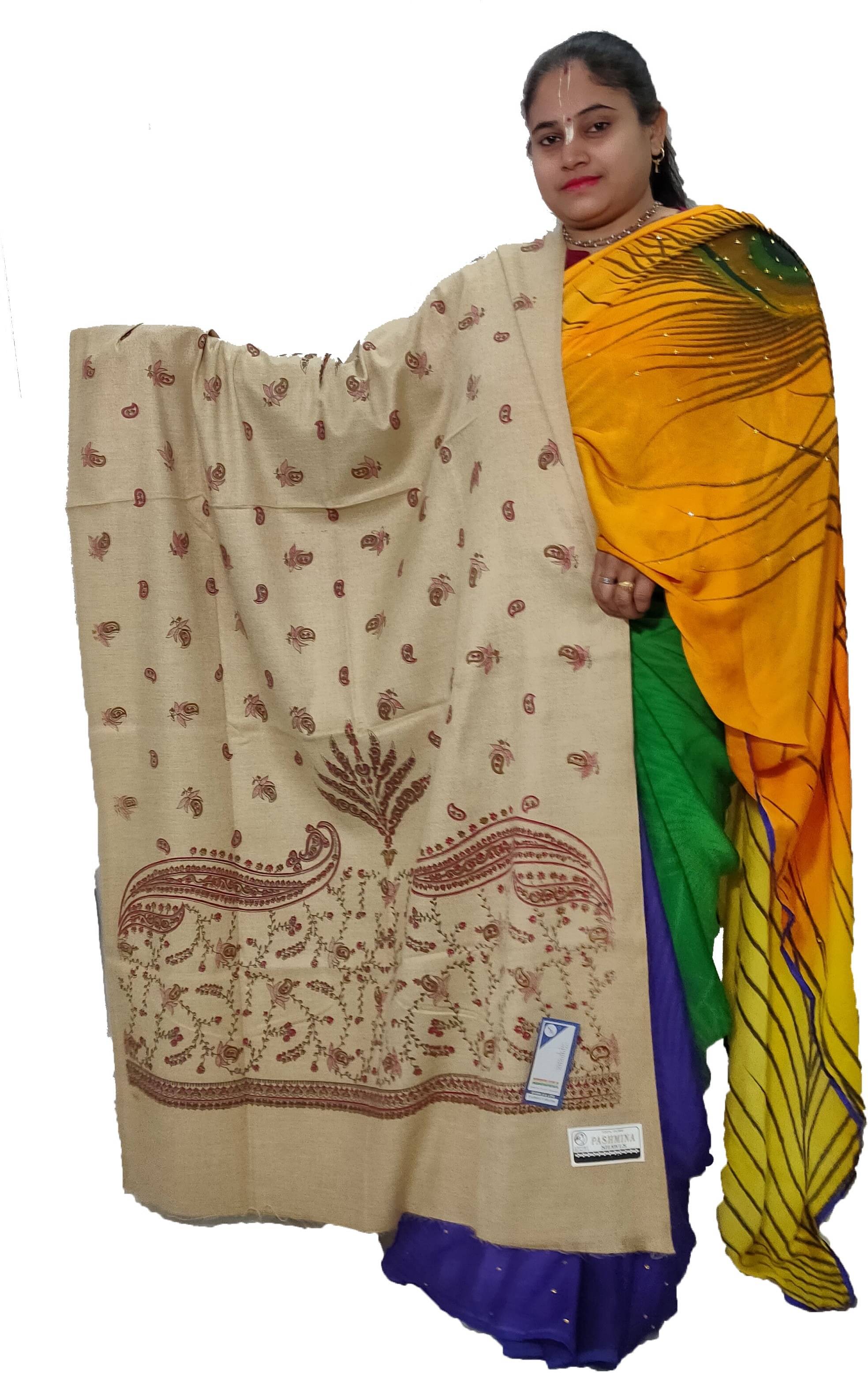 Vrinde Beige Printed Shawl - ( Pack of 1 ) Vrinde Beige Printed Shawl - ( Pack of 1 )