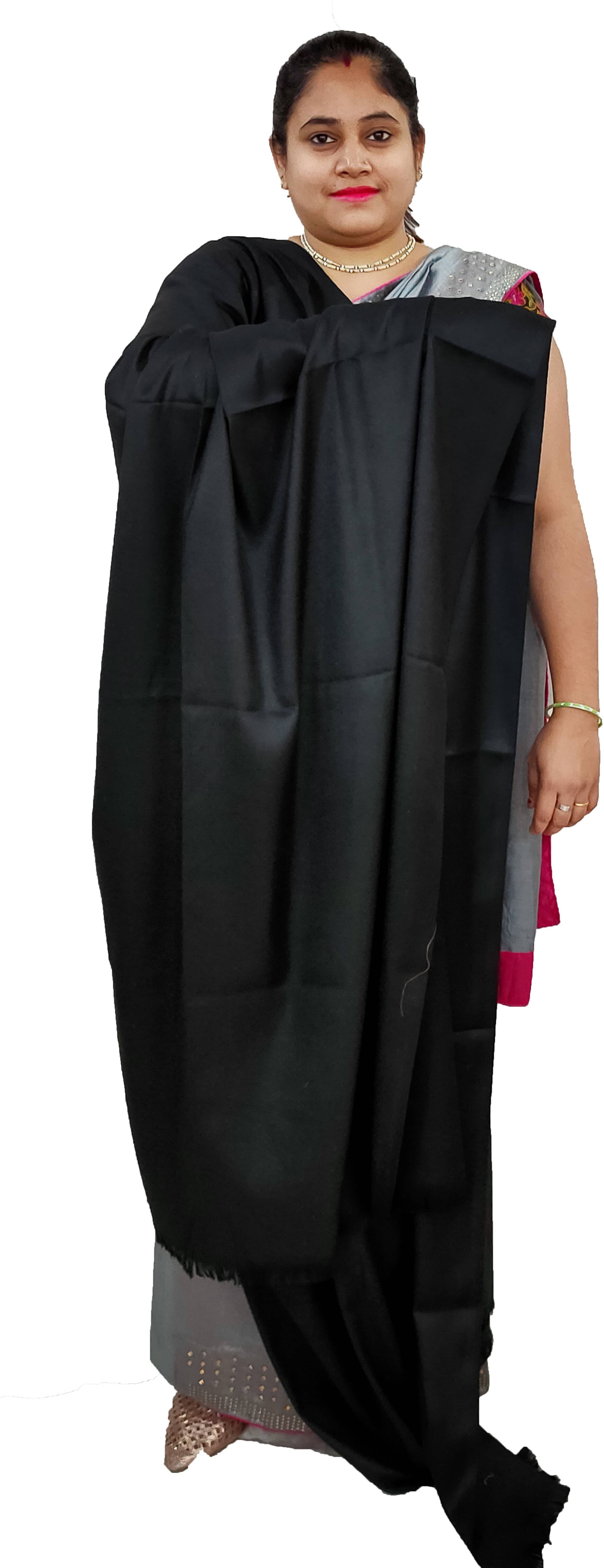 Vrinde Black Solid Shawl - ( Pack of 1 )     			Vrinde Black Solid Shawl - ( Pack of 1 )