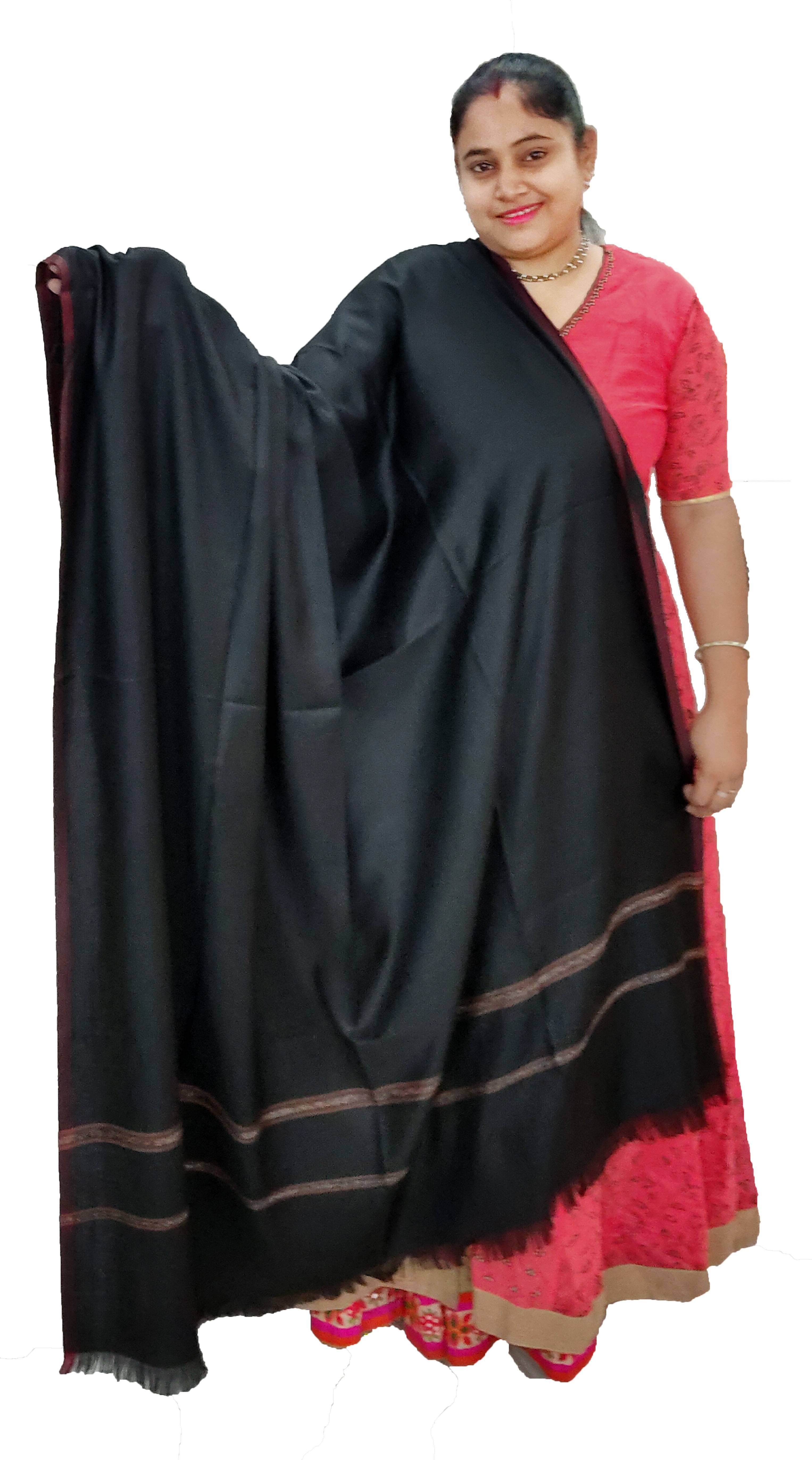 Vrinde Black Striped Shawl - ( Pack of 1 )     			Vrinde Black Striped Shawl - ( Pack of 1 )
