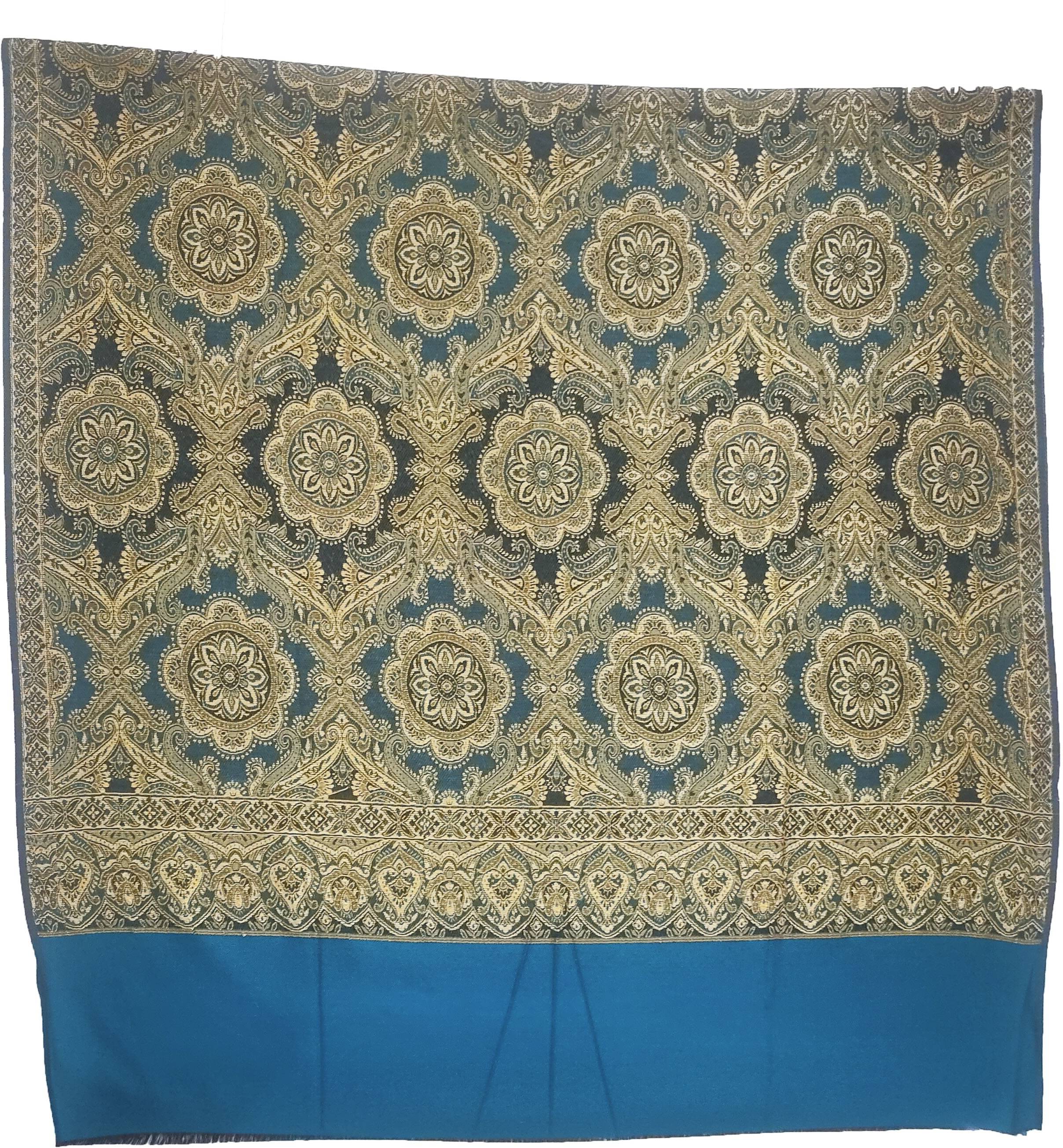 Vrinde Blue Self Design Shawl - ( Pack of 1 ) Vrinde Blue Self Design Shawl - ( Pack of 1 )