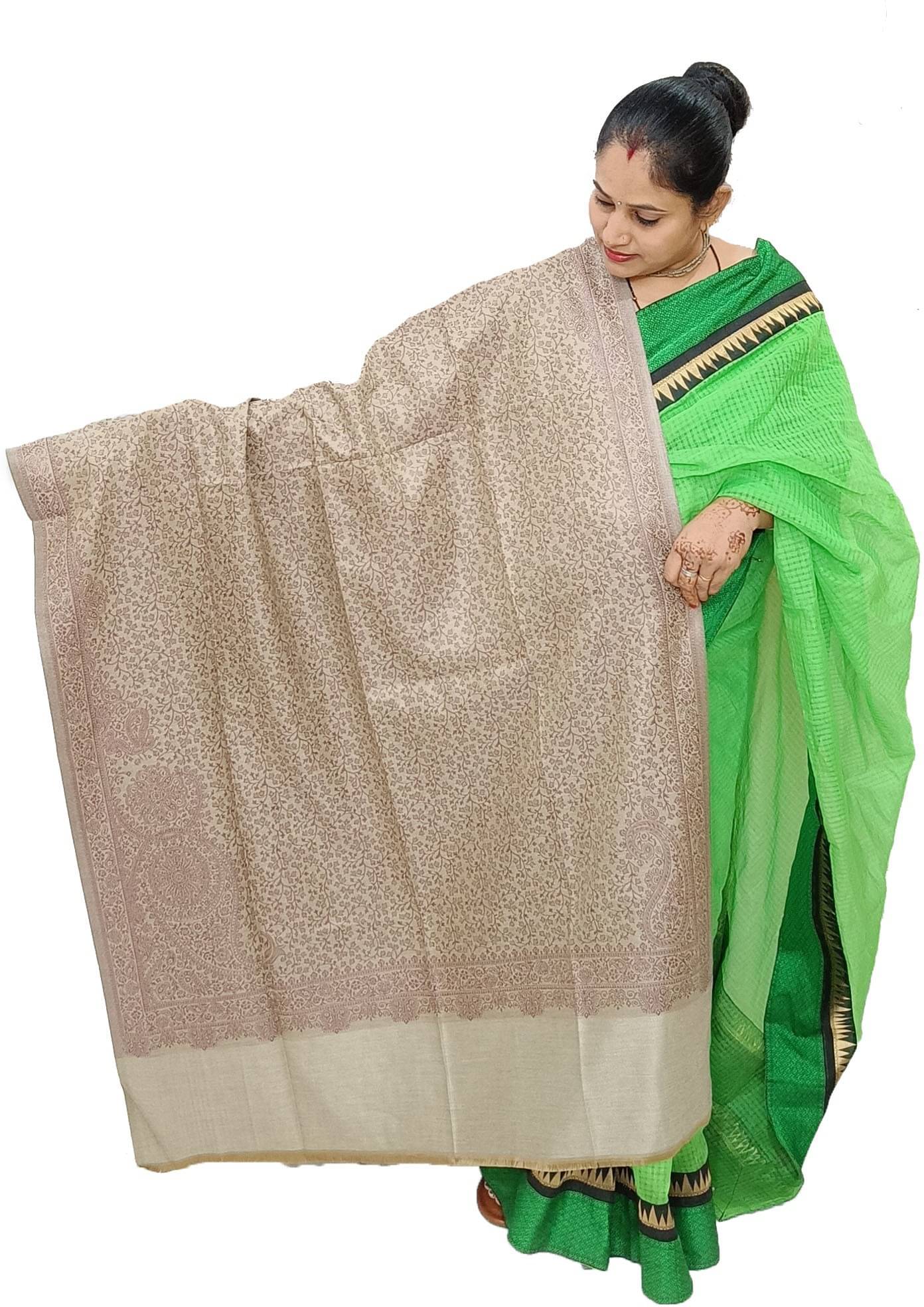 Vrinde Brown Printed Shawl - ( Pack of 1 ) Vrinde Brown Printed Shawl - ( Pack of 1 )