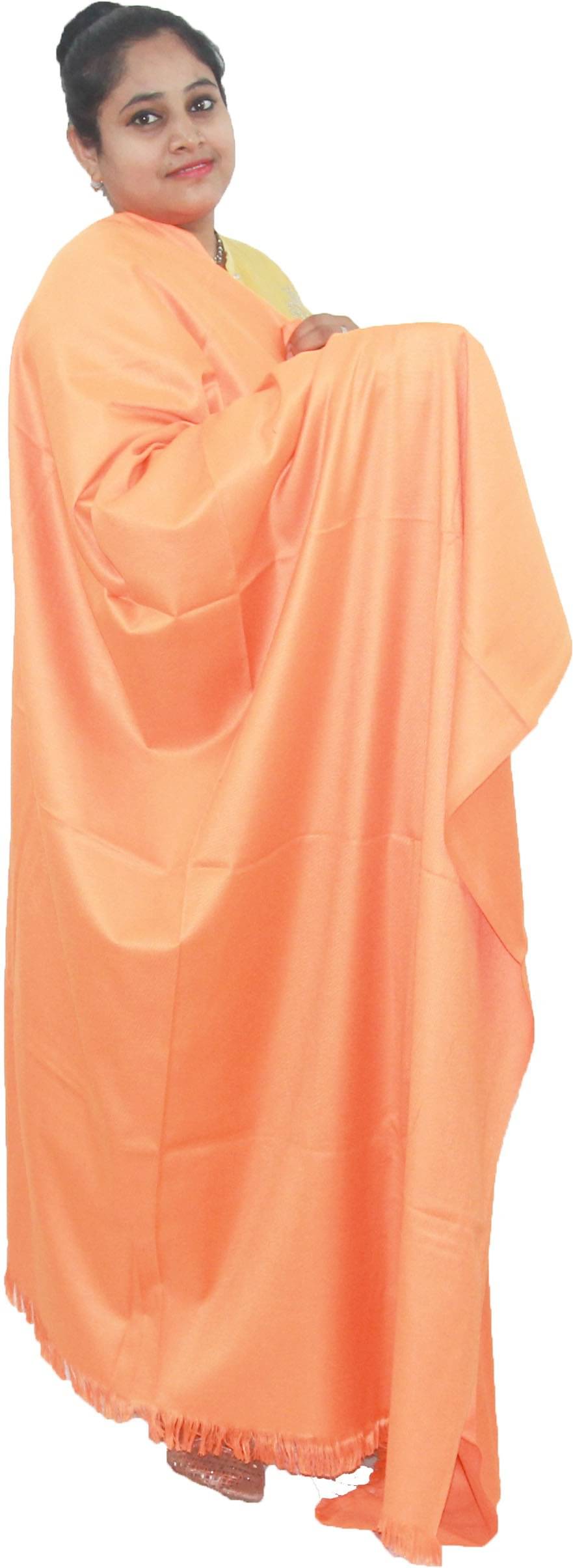     			Vrinde Orange Solid Shawl - ( Pack of 1 )