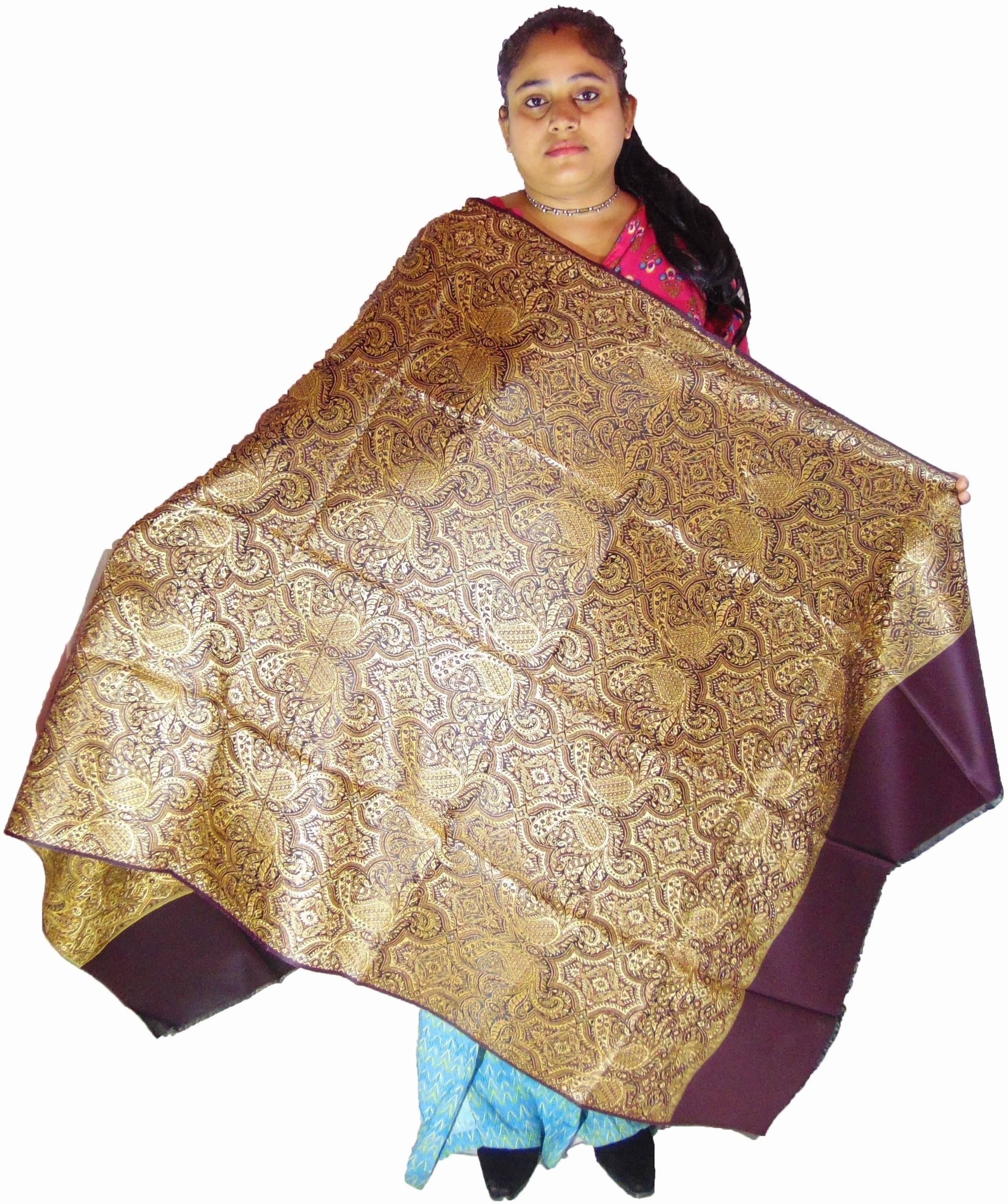 Vrinde Purple Self Design Shawl - ( Pack of 1 ) Vrinde Purple Self Design Shawl - ( Pack of 1 )