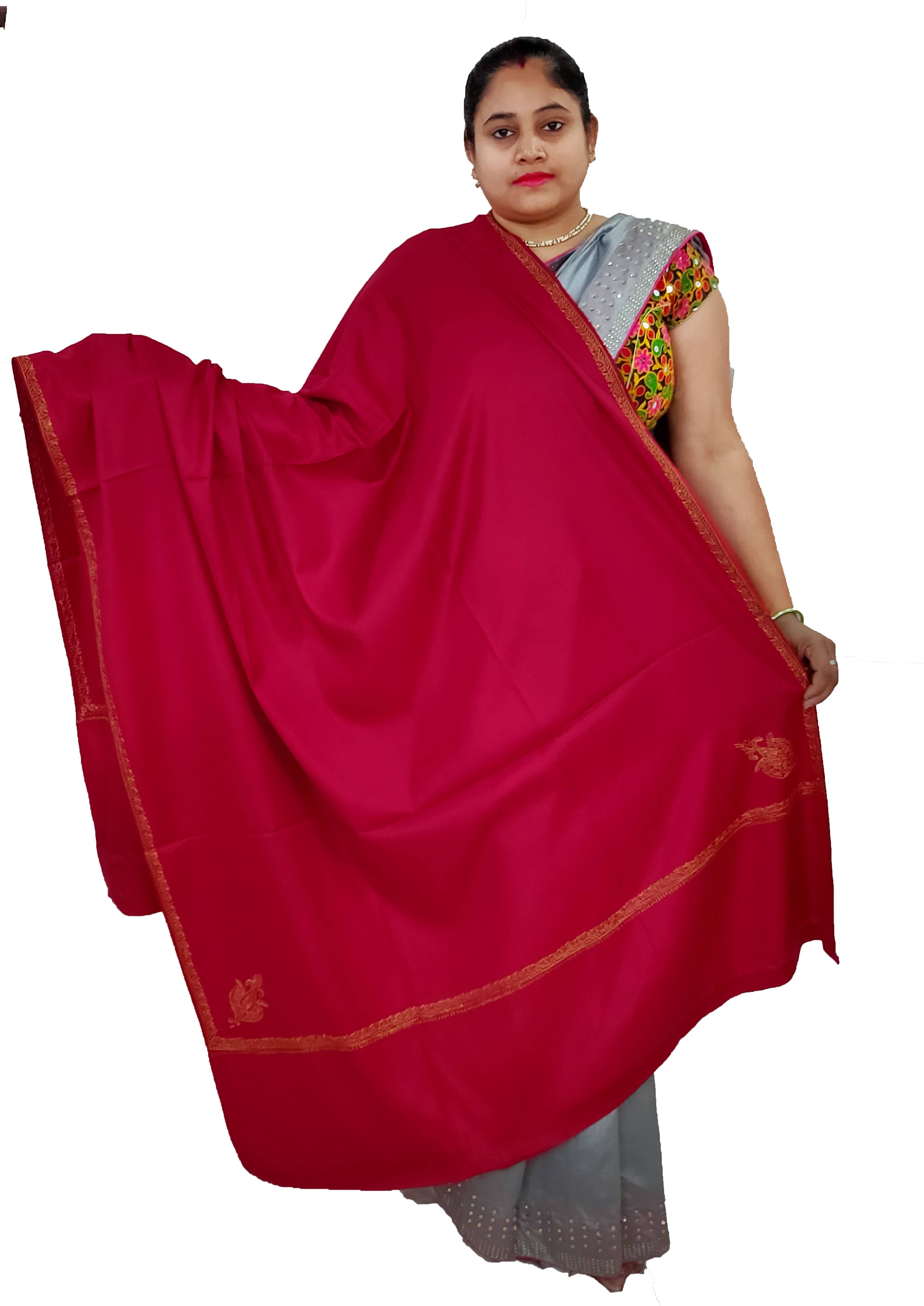 Vrinde Red Embroidered Shawl - ( Pack of 1 ) Vrinde Red Embroidered Shawl - ( Pack of 1 )