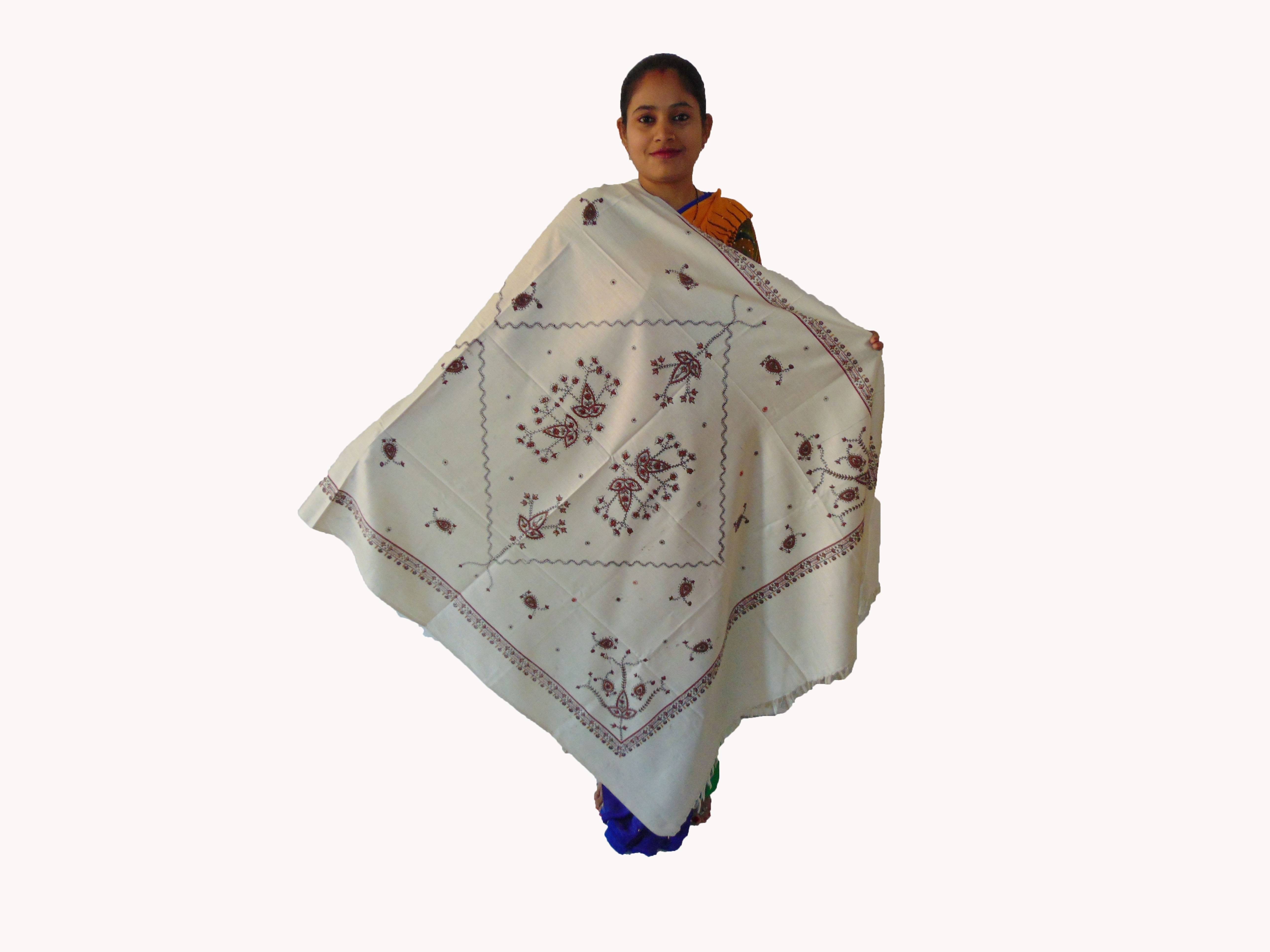 Vrinde White Printed Shawl - ( Pack of 1 ) Vrinde White Printed Shawl - ( Pack of 1 )