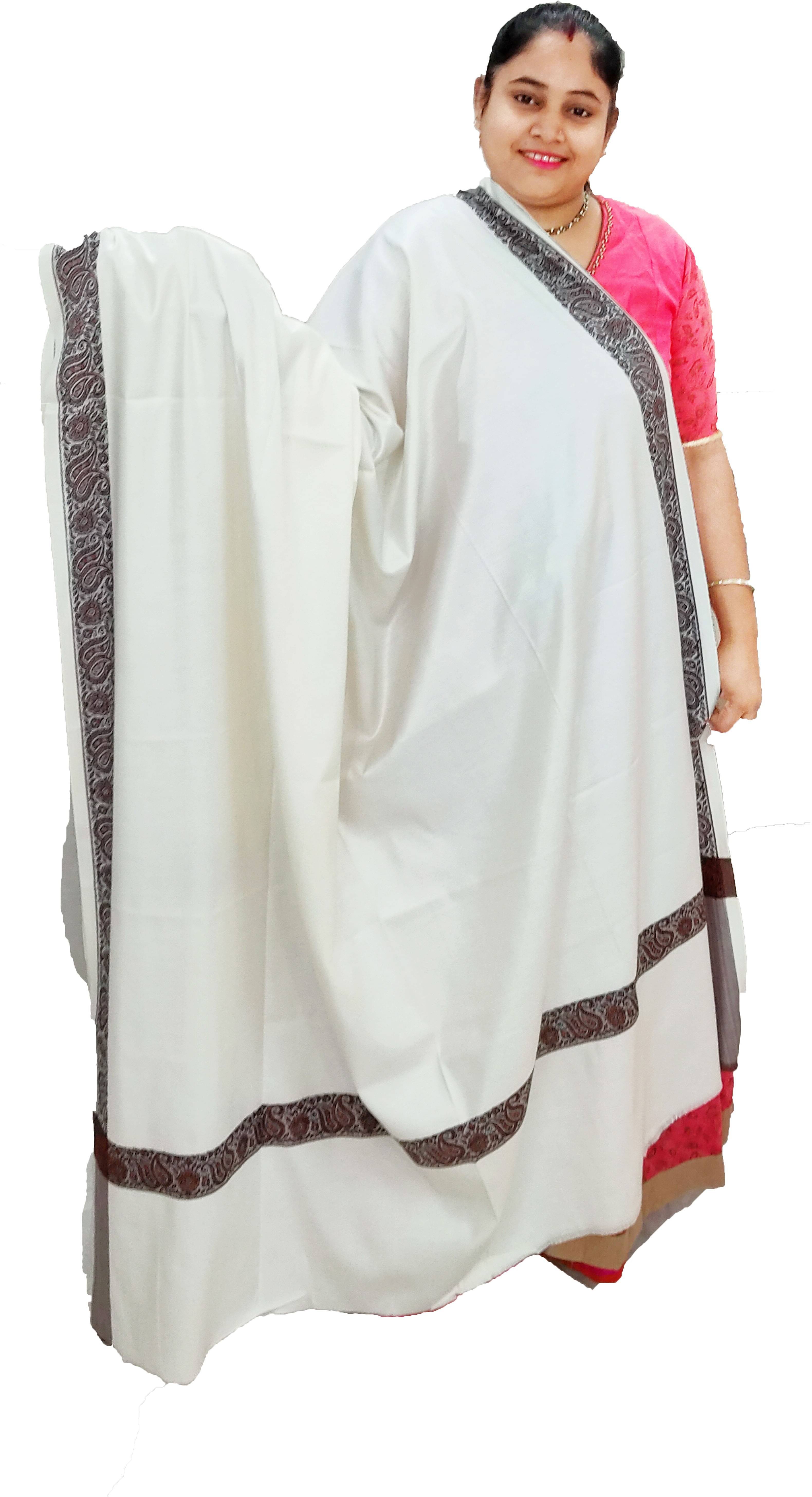 Vrinde White Printed Shawl - ( Pack of 1 ) Vrinde White Printed Shawl - ( Pack of 1 )