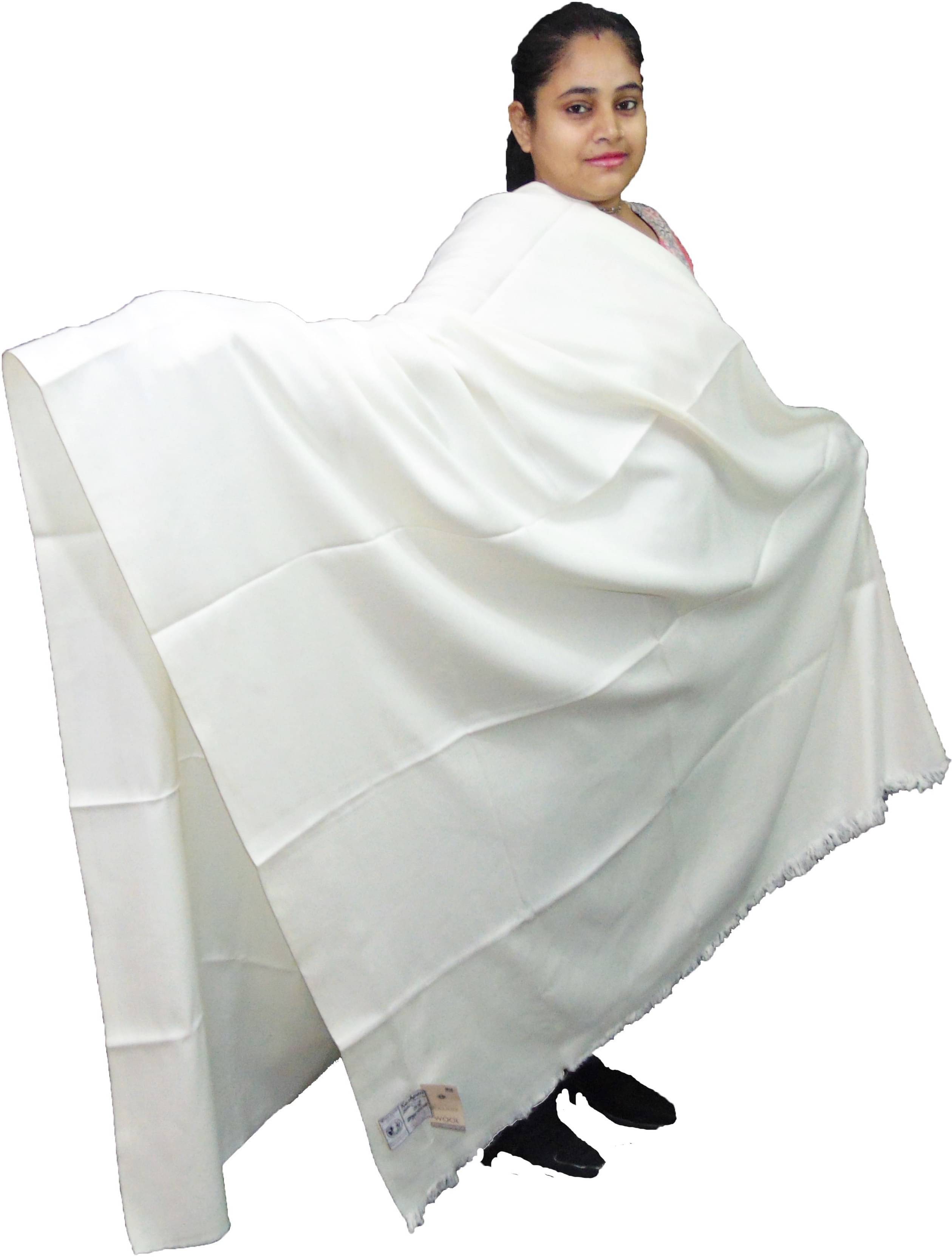Vrinde White Solid Shawl - ( Pack of 1 ) Vrinde White Solid Shawl - ( Pack of 1 )