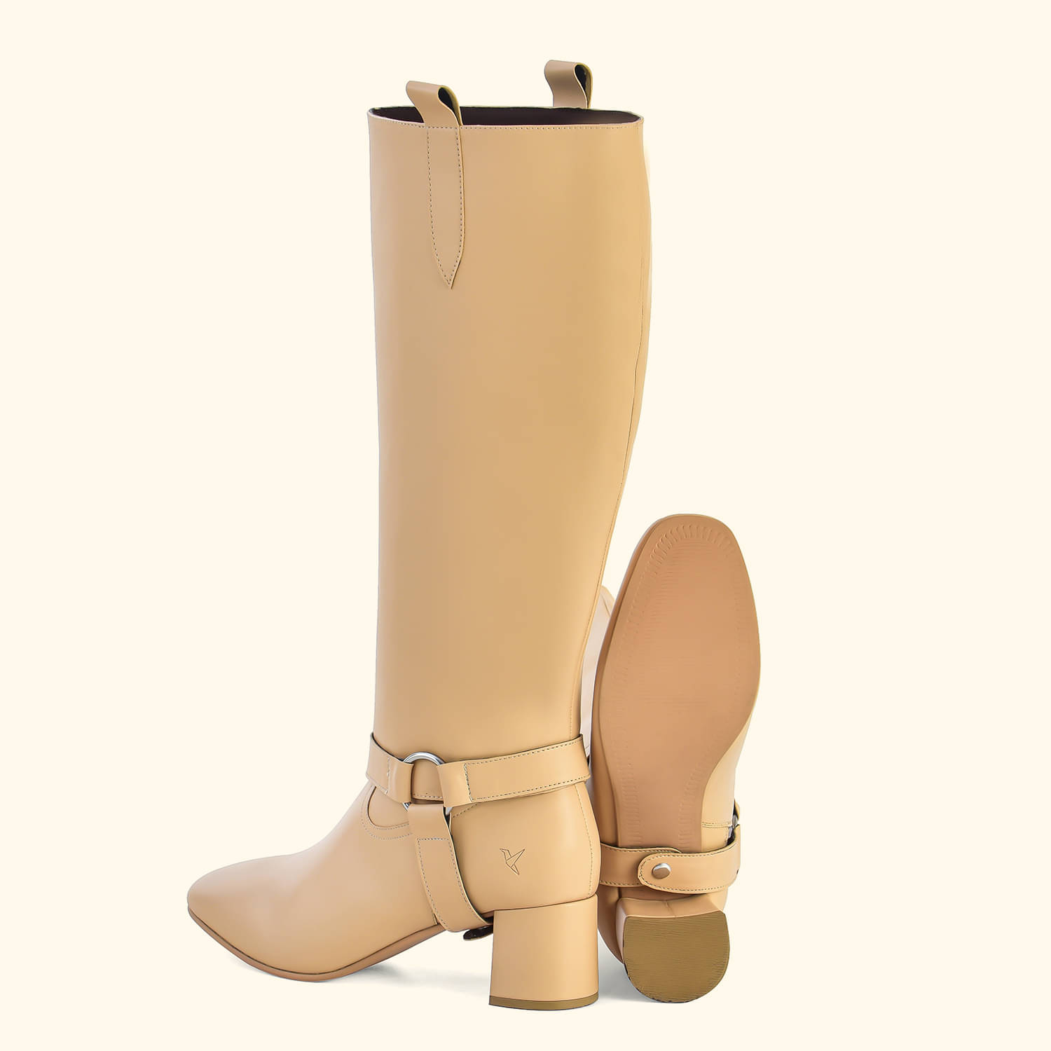 Yoho Beige Women's Mid Calf Length Boots Yoho Beige Women's Mid Calf Length Boots