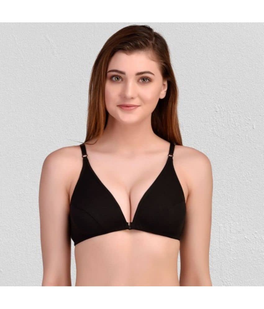 Zourt Cotton Non Padded Women's Minimizer Bra ( Black )