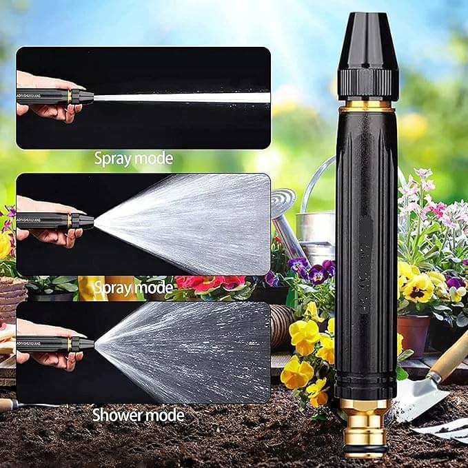     			Spray Car Wash Water Gun, Car Wash Garden Watering Tool,Black High Pressure Nozzle 1pc