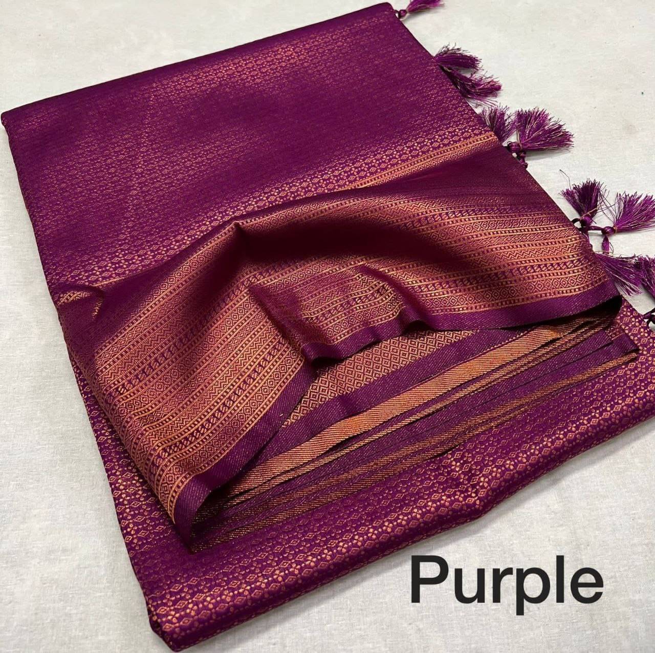     			fab woven Art Silk Self Design Saree With Unstitched Blouse Piece ( Purple )