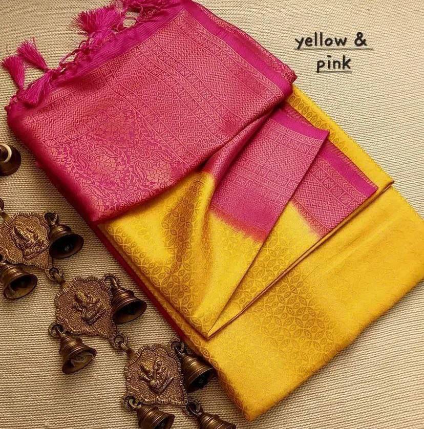     			fab woven Art Silk Woven Saree With Unstitched Blouse Piece ( Yellow )