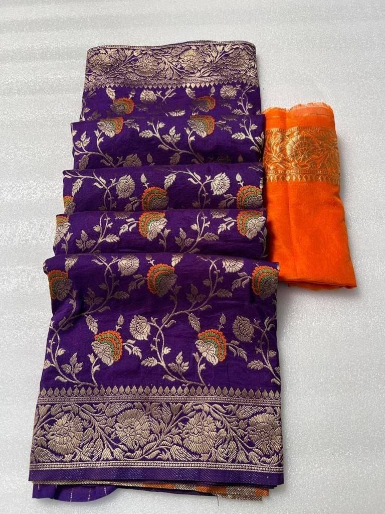 fab woven Kanjivaram Silk Woven Saree With Unstitched Blouse Piece ( Purple ) fab woven Kanjivaram Silk Woven Saree With Unstitched Blouse Piece ( Purple )