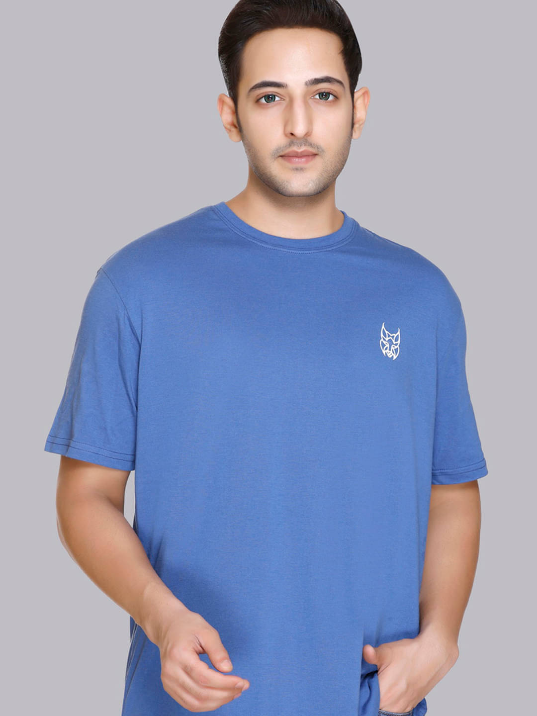 stelvin Pack of 1 Cotton Blend Regular Fit Men's T-Shirt ( Blue ) stelvin Pack of 1 Cotton Blend Regular Fit Men's T-Shirt ( Blue )