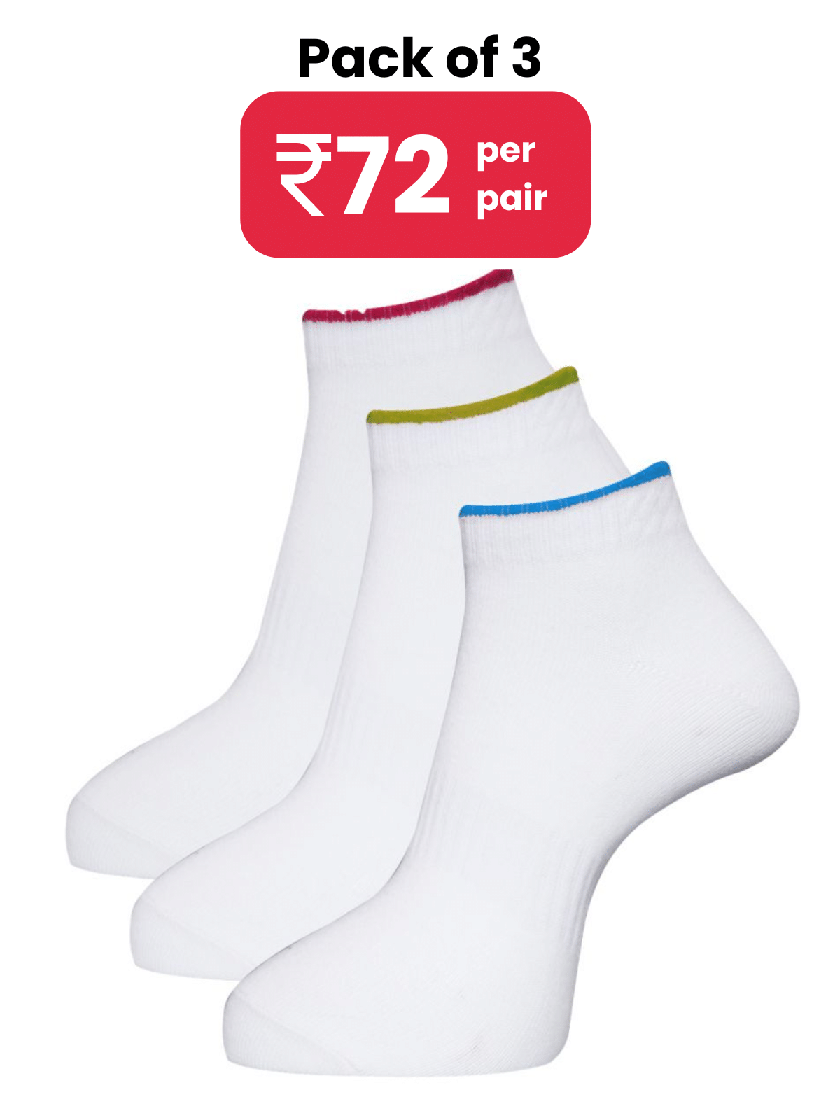 Dollar - White Cotton Women's Ankle Length Socks ( Pack of 3 ) Dollar - White Cotton Women's Ankle Length Socks ( Pack of 3 )