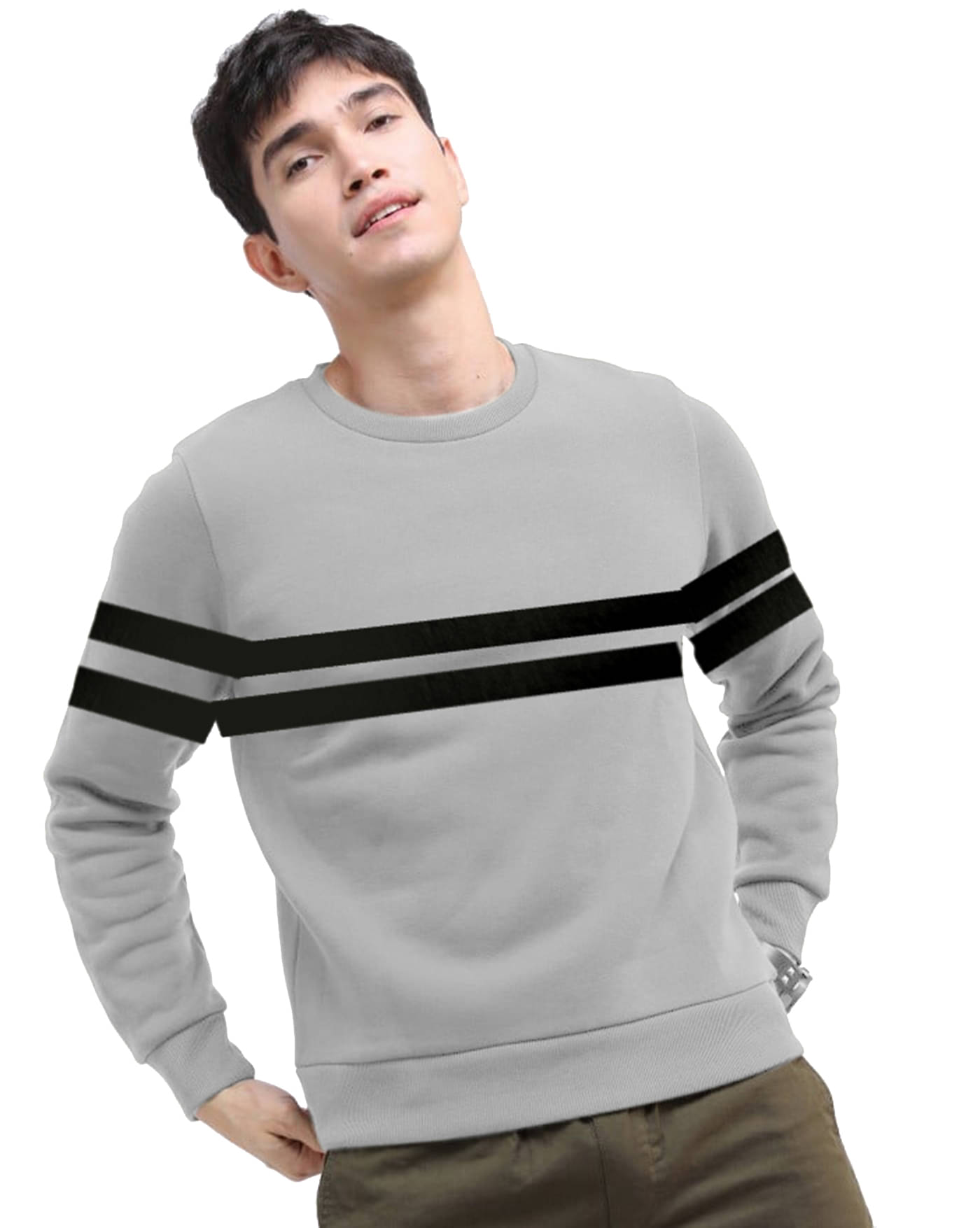 AUSK Fleece Round Neck Men's Sweatshirt - Grey ( Pack of 1 ) AUSK Fleece Round Neck Men's Sweatshirt - Grey ( Pack of 1 )