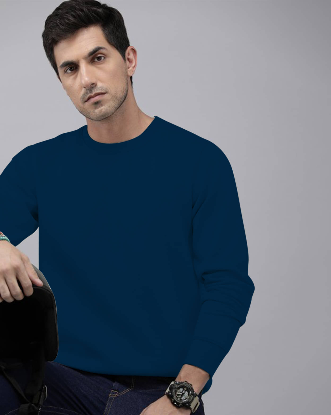     			AUSK Fleece Round Neck Men's Sweatshirt - Teal Blue ( Pack of 1 )