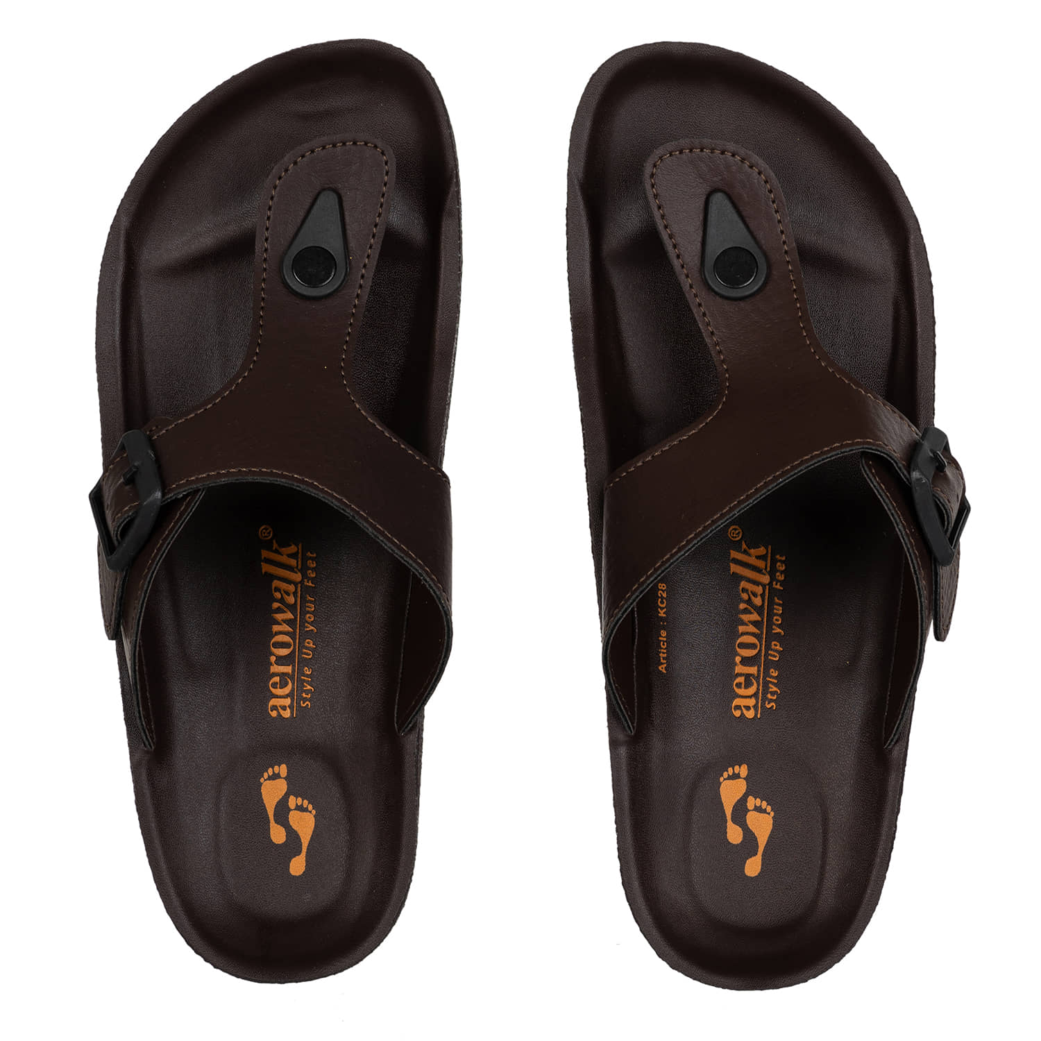 Aerowalk Brown Men's Leather Slipper