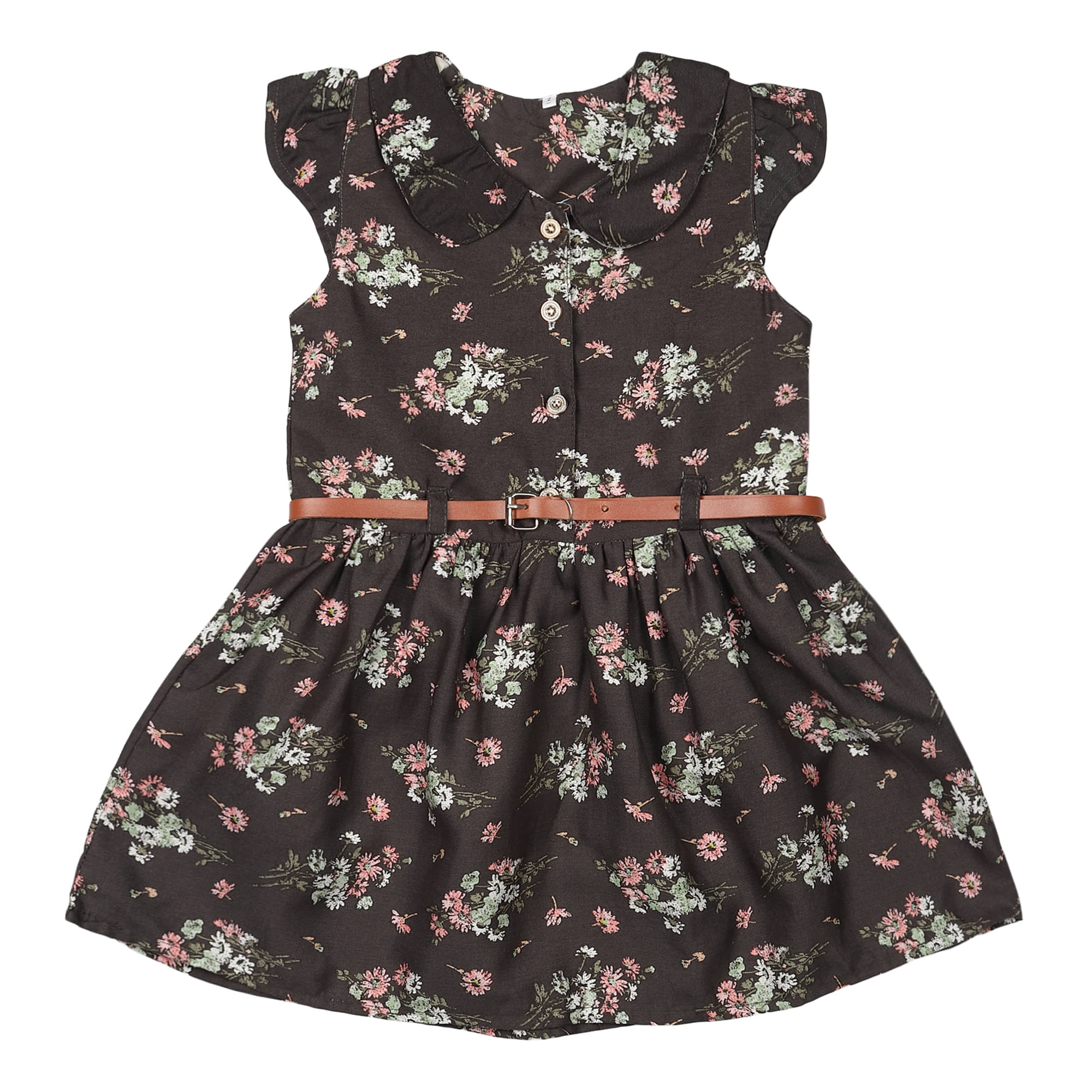     			Arshia Fashions Cotton Blend Shirt Dress For Girls ( Pack of 1 , Black )