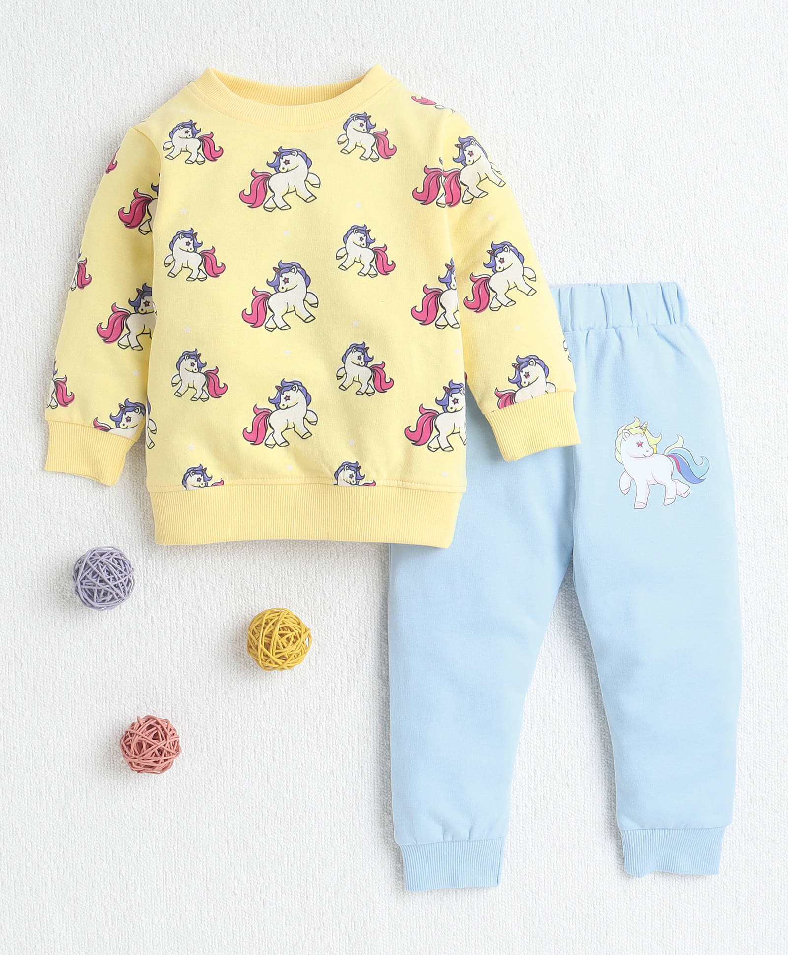     			BUMZEE Pack of 1 Baby Girls Cotton Sweatshirt & Jogger Set ( Yellow )
