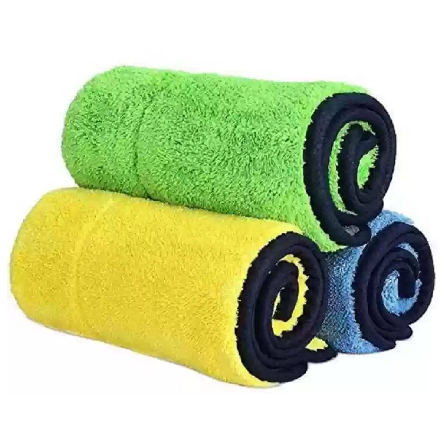 Bizarro.in Multicolor 800 GSM Microfiber Cloth For Automobile ( Pack of 3 )