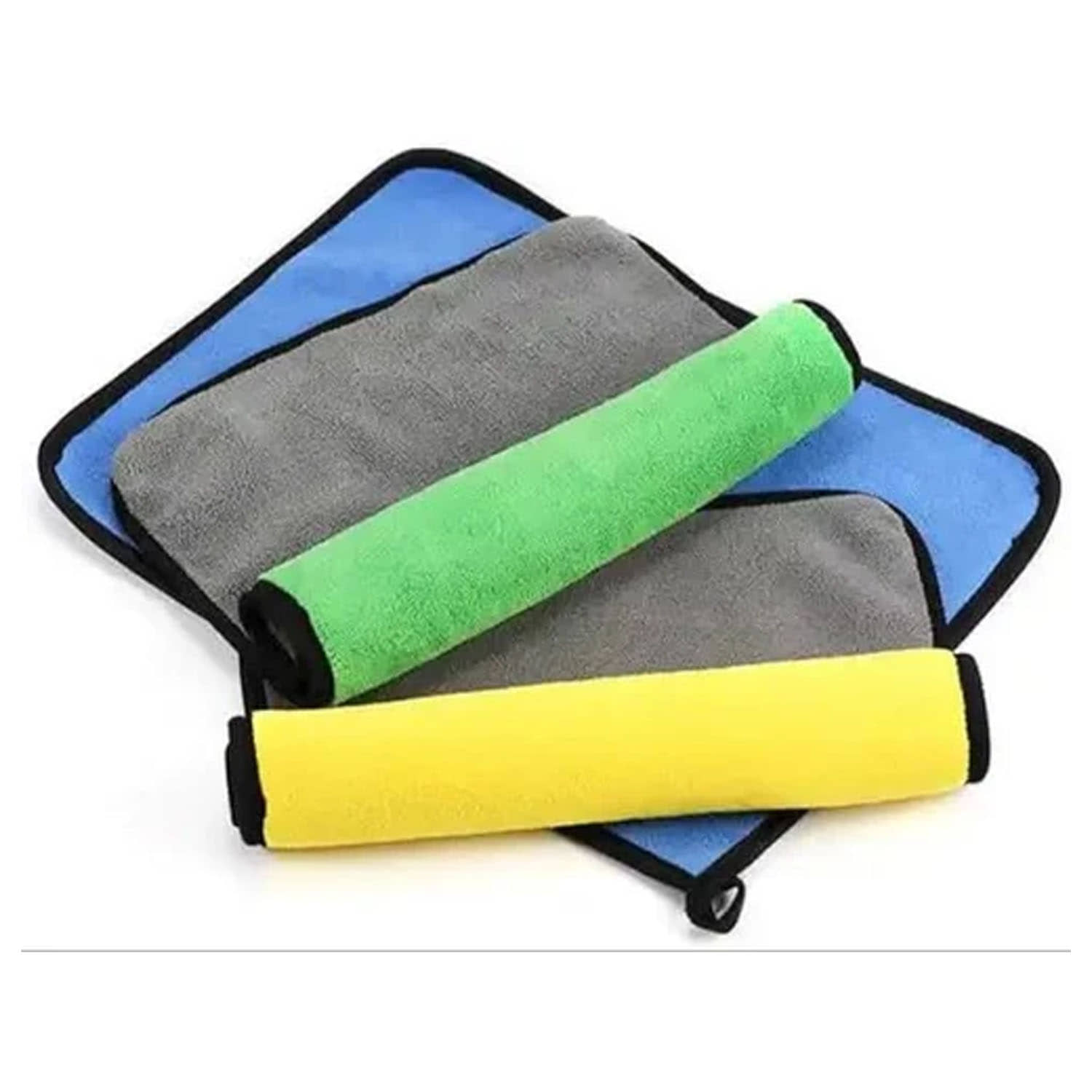Bizarro.in Multicolor 800 GSM Microfiber Cloth For Automobile ( Pack of 3 )