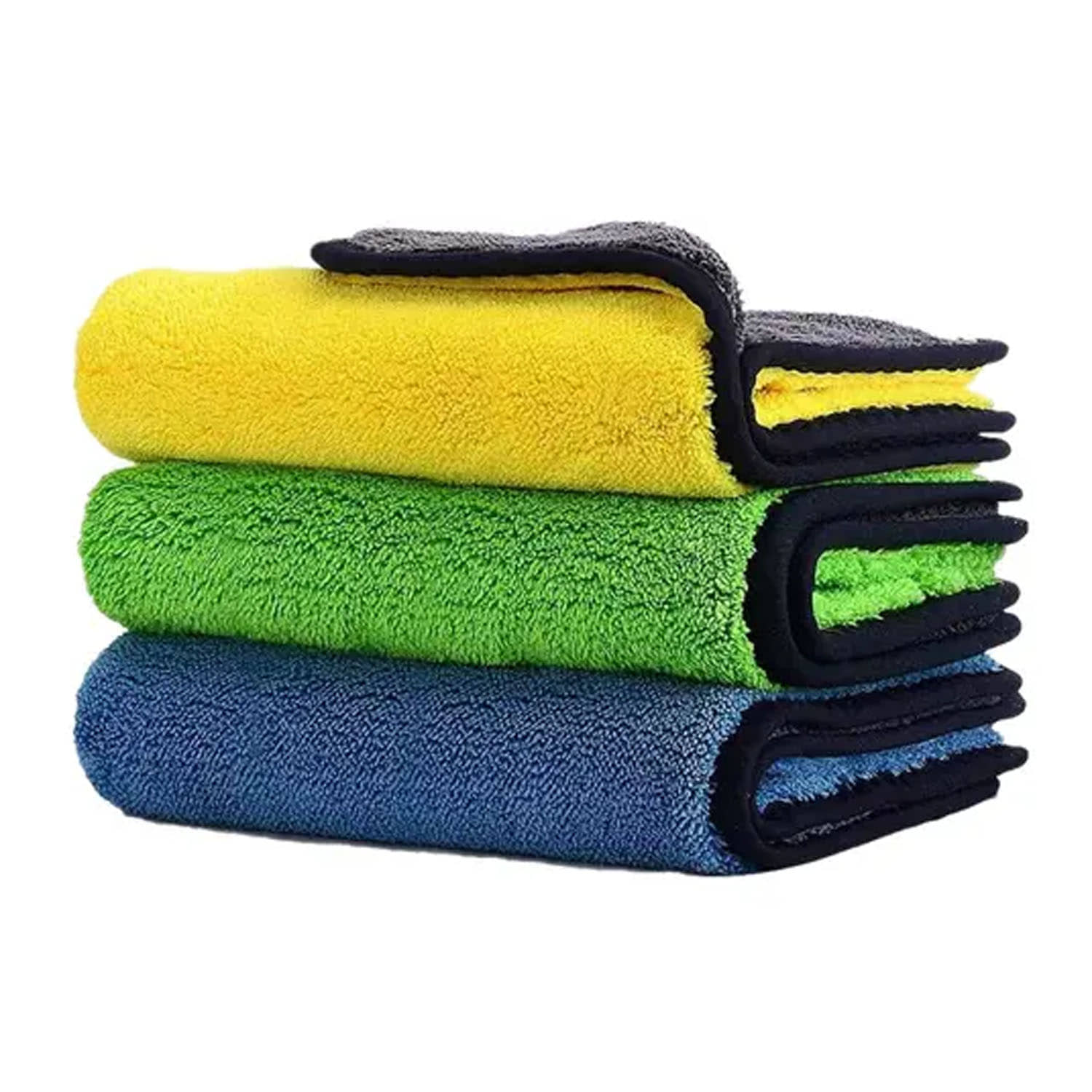 Bizarro.in Multicolor 800 GSM Microfiber Cloth For Automobile ( Pack of 3 )