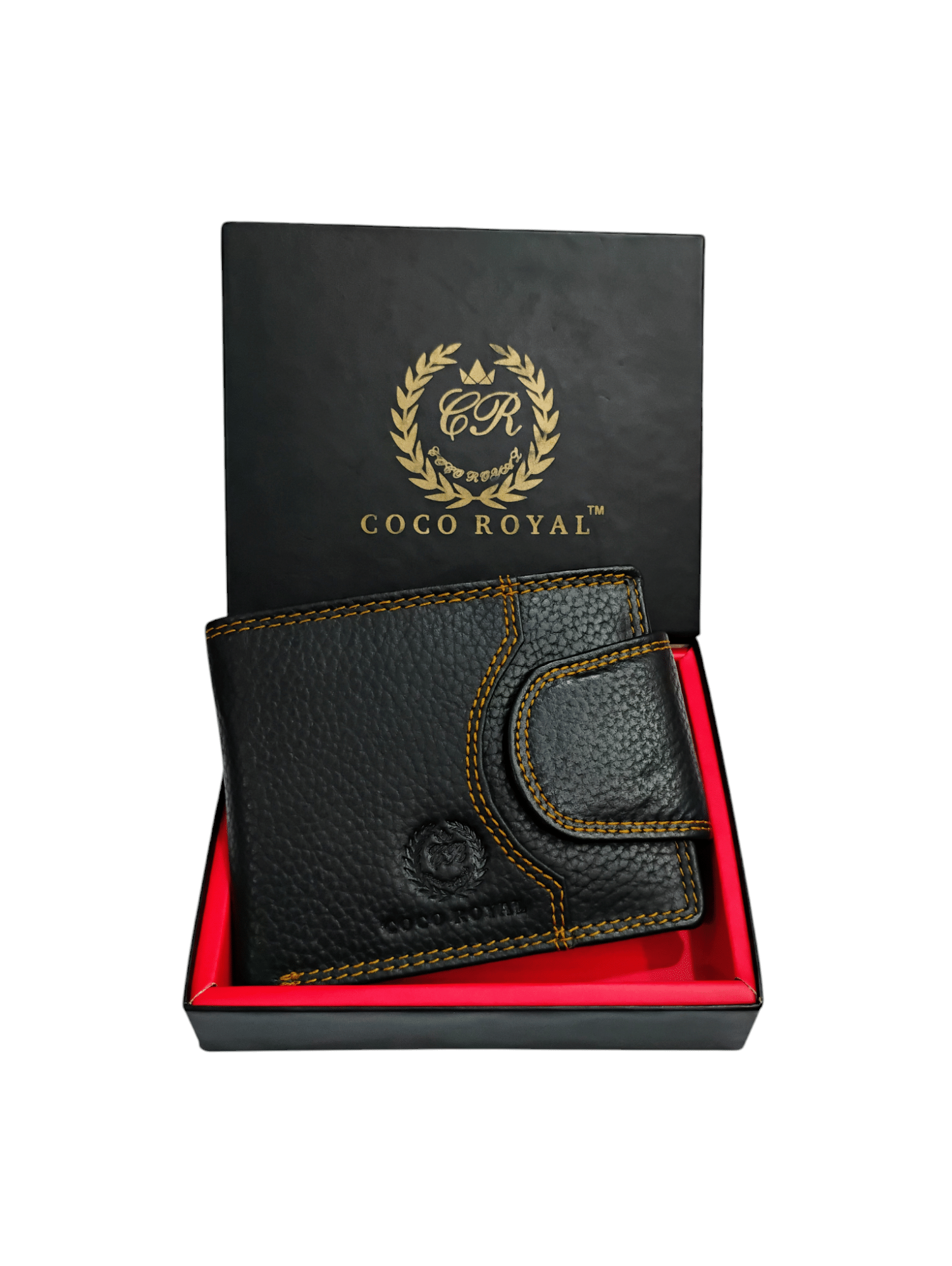     			COCO ROYAL 100% Leather Printed Men's Two Fold Wallet With More Than 10 Slots For Card ( Black , Pack of 1 )
