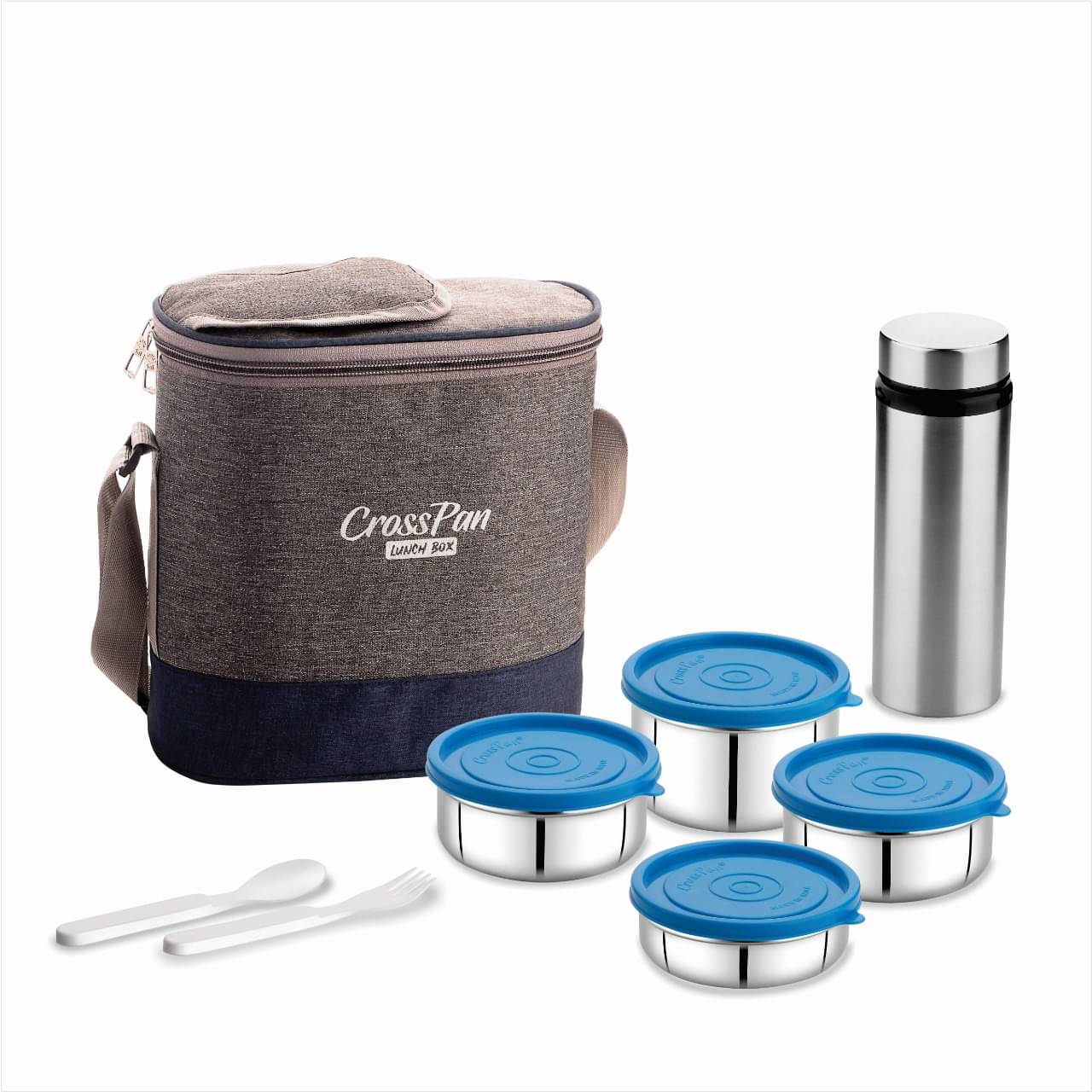 CrossPan Omega5 SS 4 Container Stainless Steel Insulated Lunch Box 4 - Container ( Pack of 1 ) CrossPan Omega5 SS 4 Container Stainless Steel Insulated Lunch Box 4 - Container ( Pack of 1 )