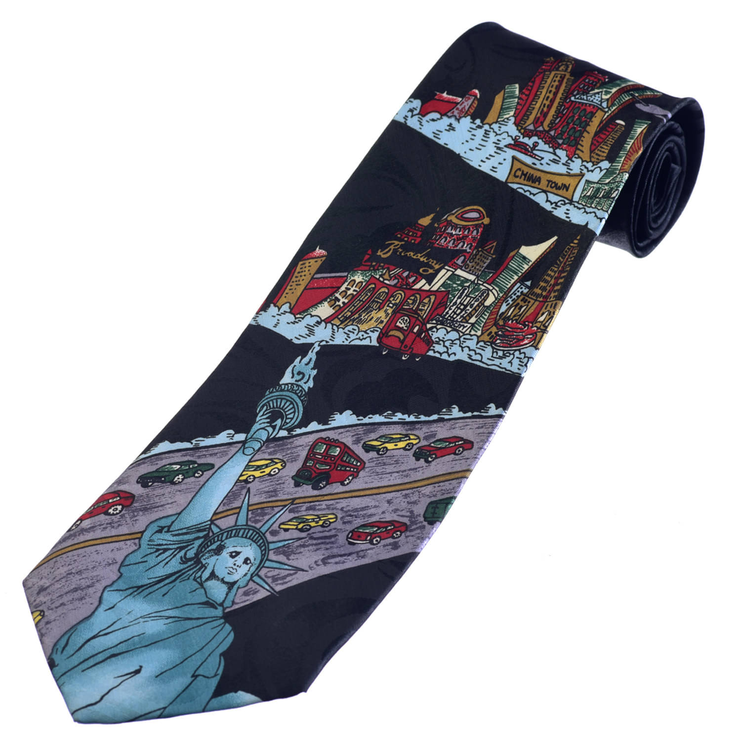     			Denmarc Multi Printed Silk Necktie