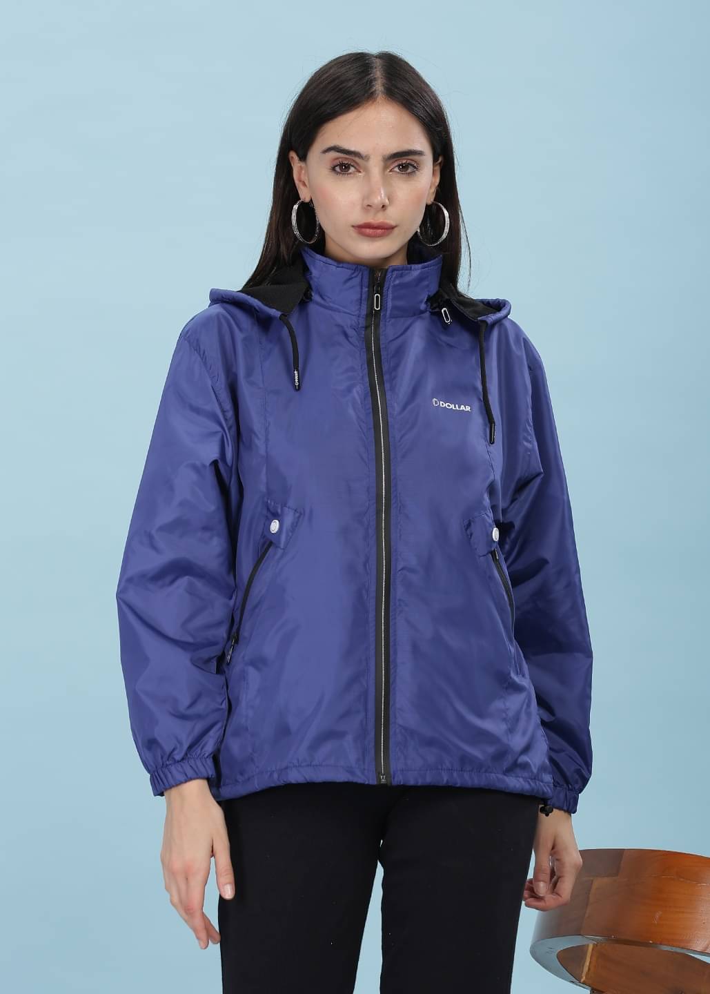 Dollar - Polyester Blend Blue Jackets Pack of 1 Dollar - Polyester Blend Blue Jackets Pack of 1