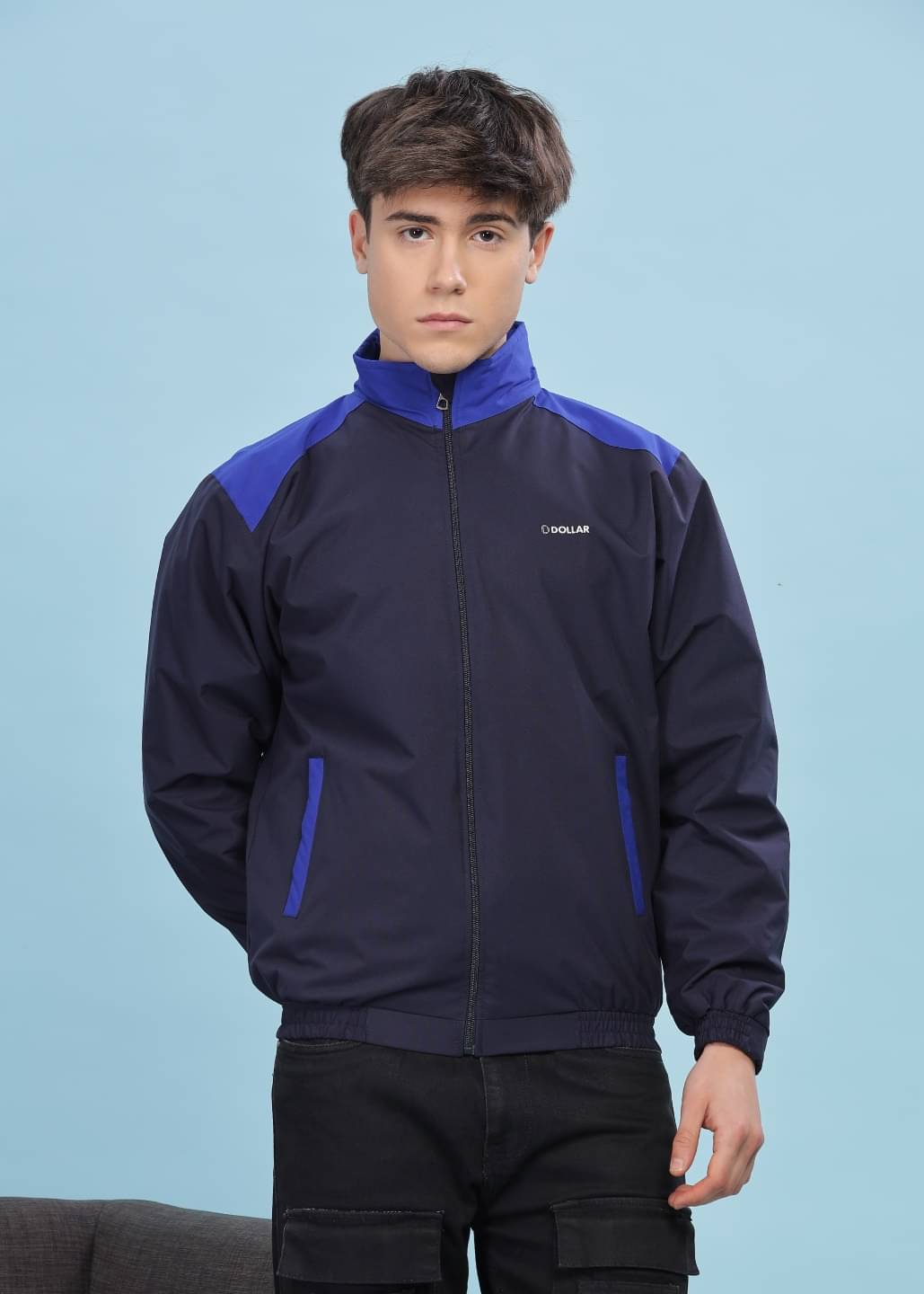     			Dollar Polyester Blend Men's Windcheater Jacket - Navy ( Pack of 1 )