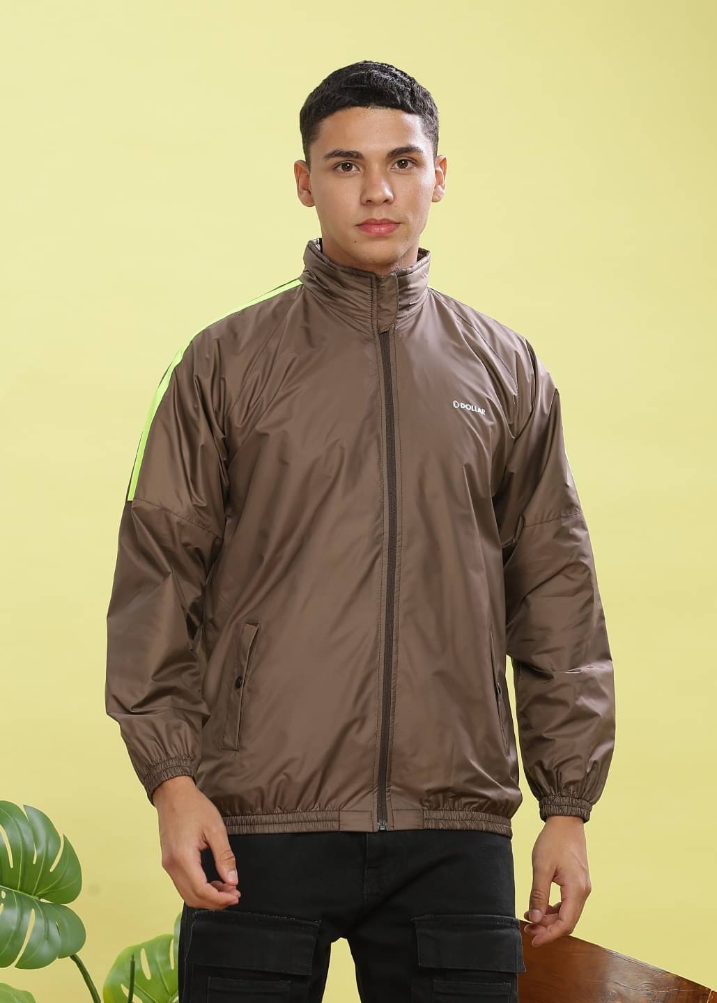     			Dollar Polyester Blend Men's Windcheater Jacket - Brown ( Pack of 1 )