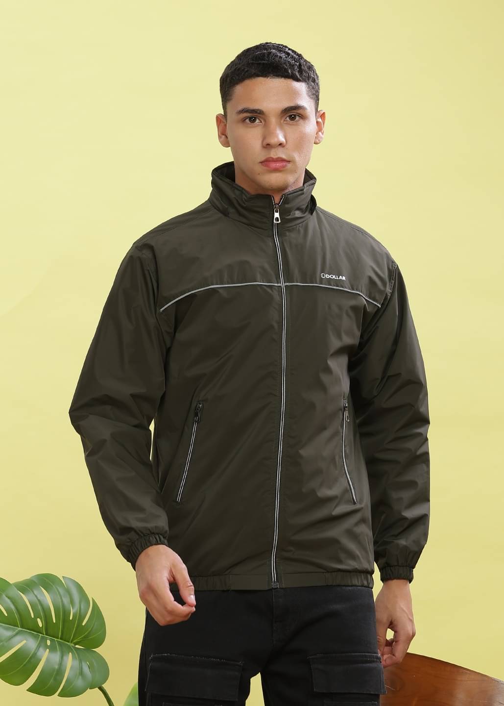     			Dollar Polyester Blend Men's Windcheater Jacket - Olive ( Pack of 1 )