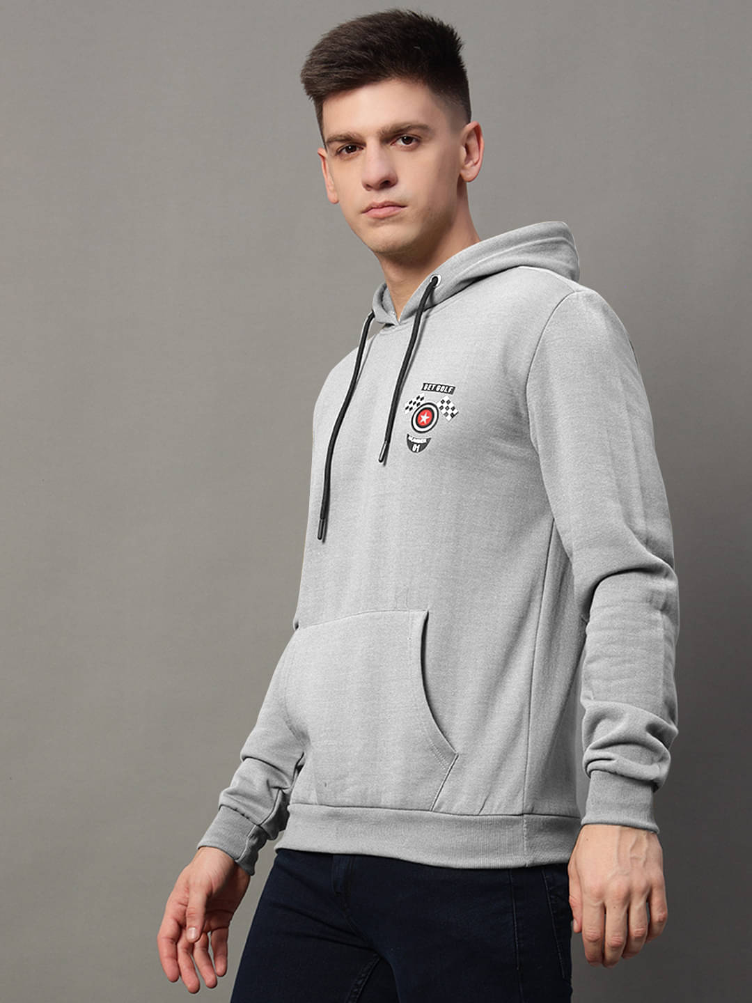 GET GOLF Fleece Hooded Men's Sweatshirt - Grey ( Pack of 1 ) GET GOLF Fleece Hooded Men's Sweatshirt - Grey ( Pack of 1 )