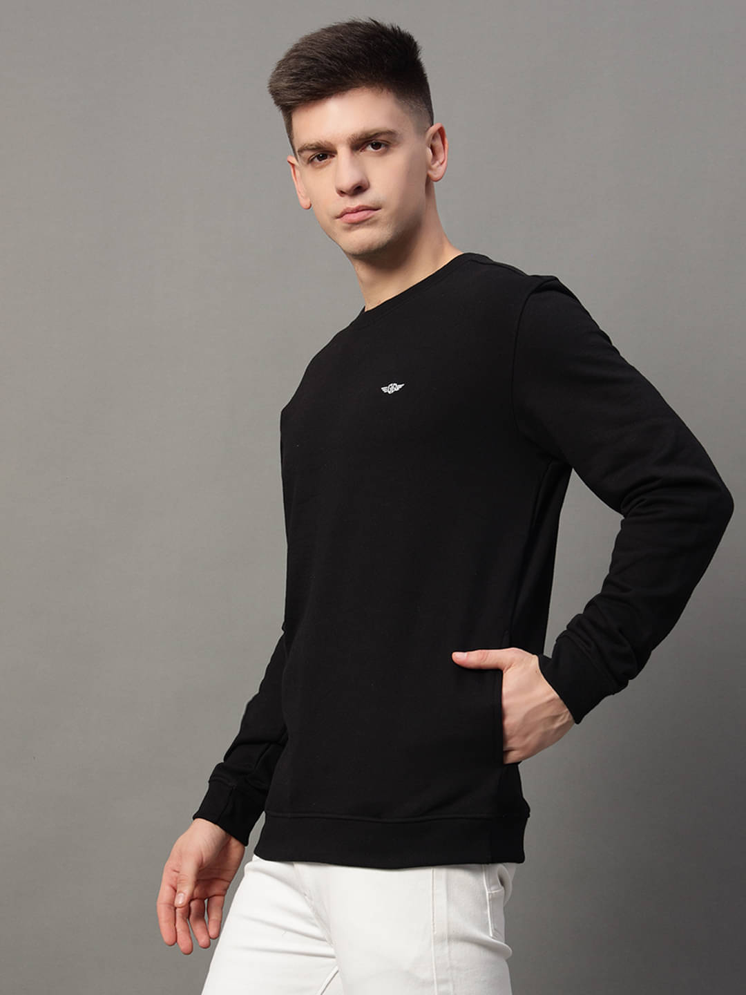     			GET GOLF Fleece Round Neck Men's Sweatshirt - Black ( Pack of 1 )
