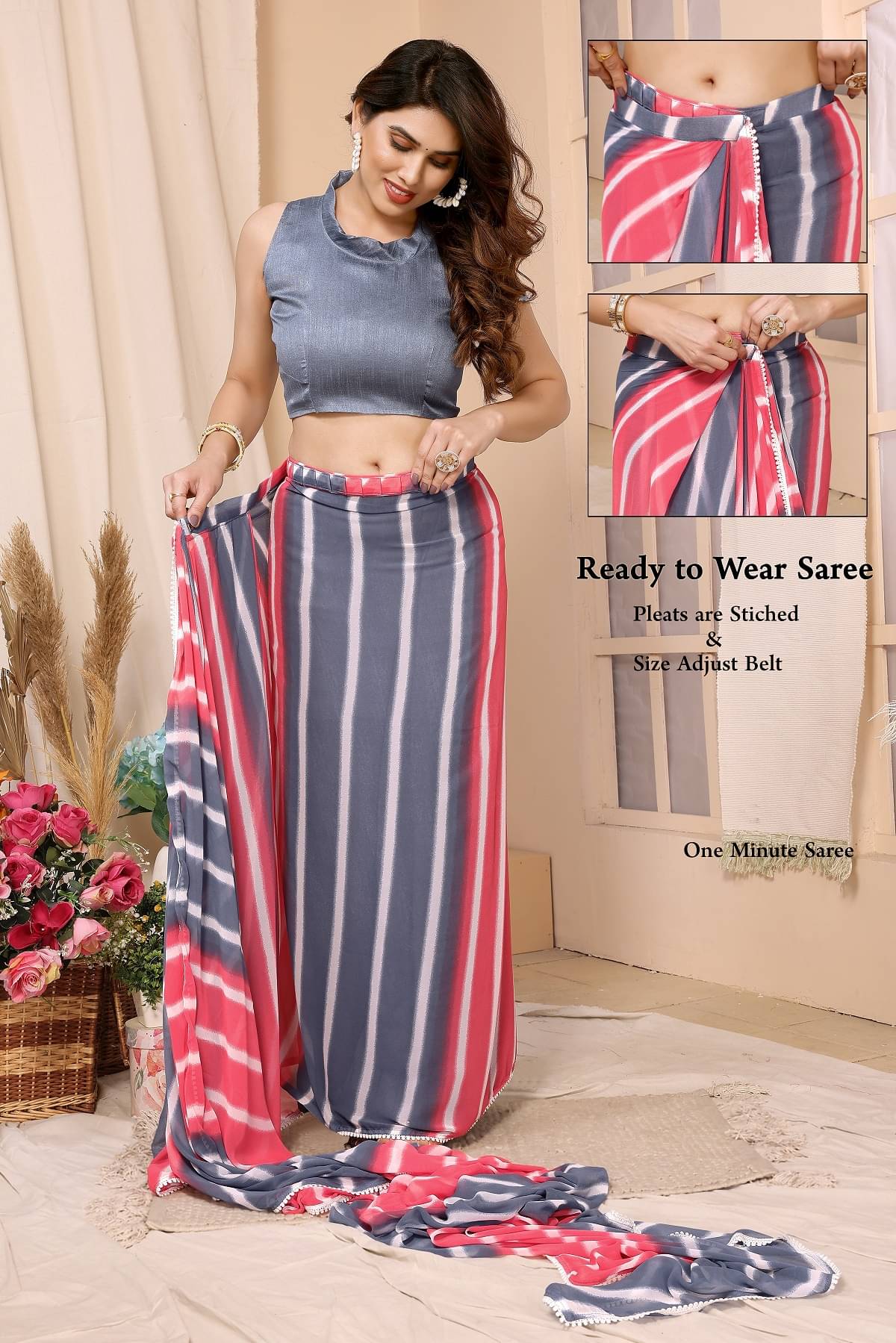     			Gazal Fashions Georgette Printed Saree With Unstitched Blouse Piece ( Multicolor8 )