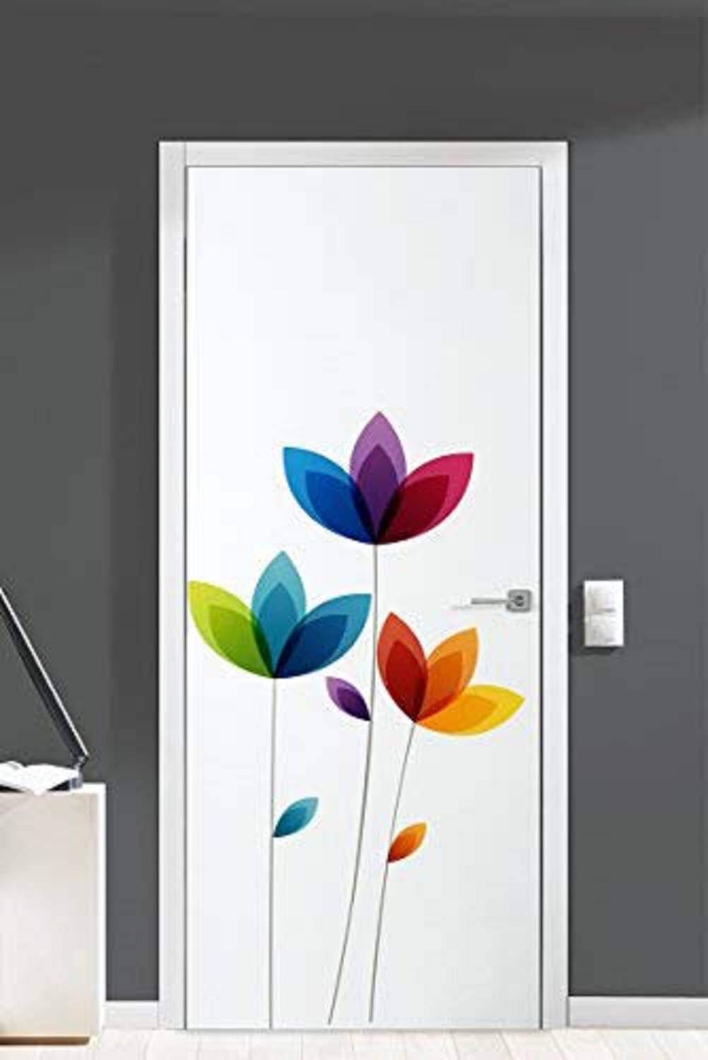     			Inkfence Door Sticker Floral ( 121 x 66 cms )