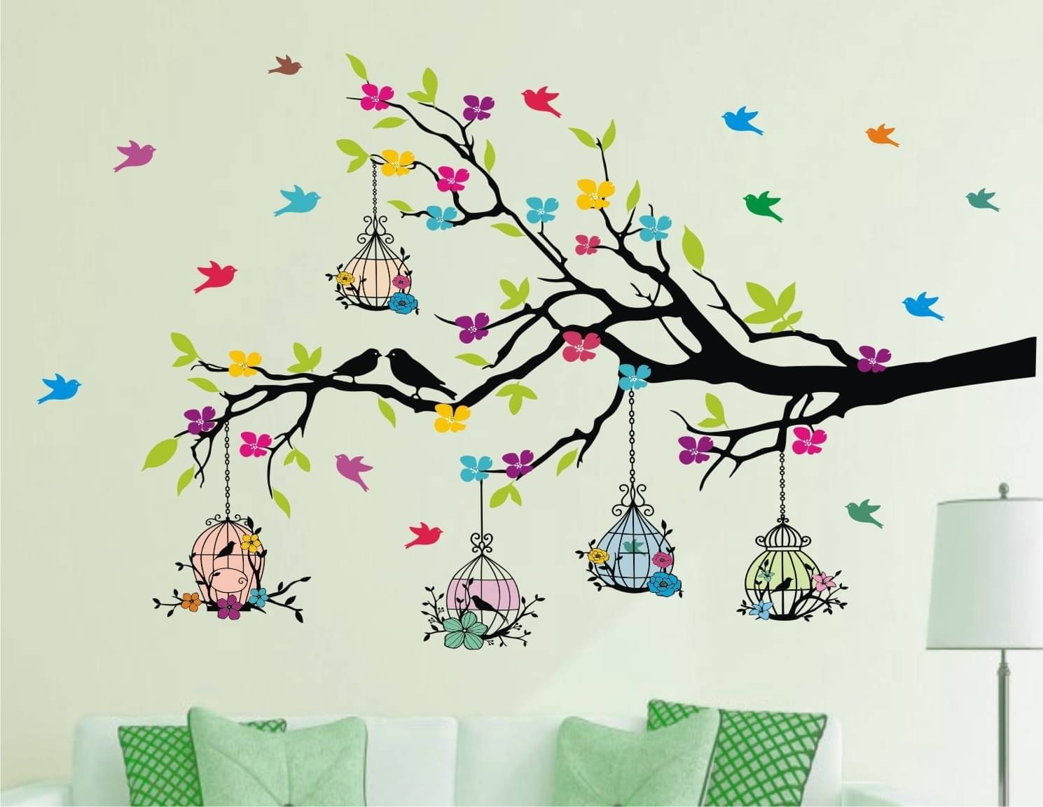     			Inkfence Wall Sticker Birds ( 80 x 127 cms )