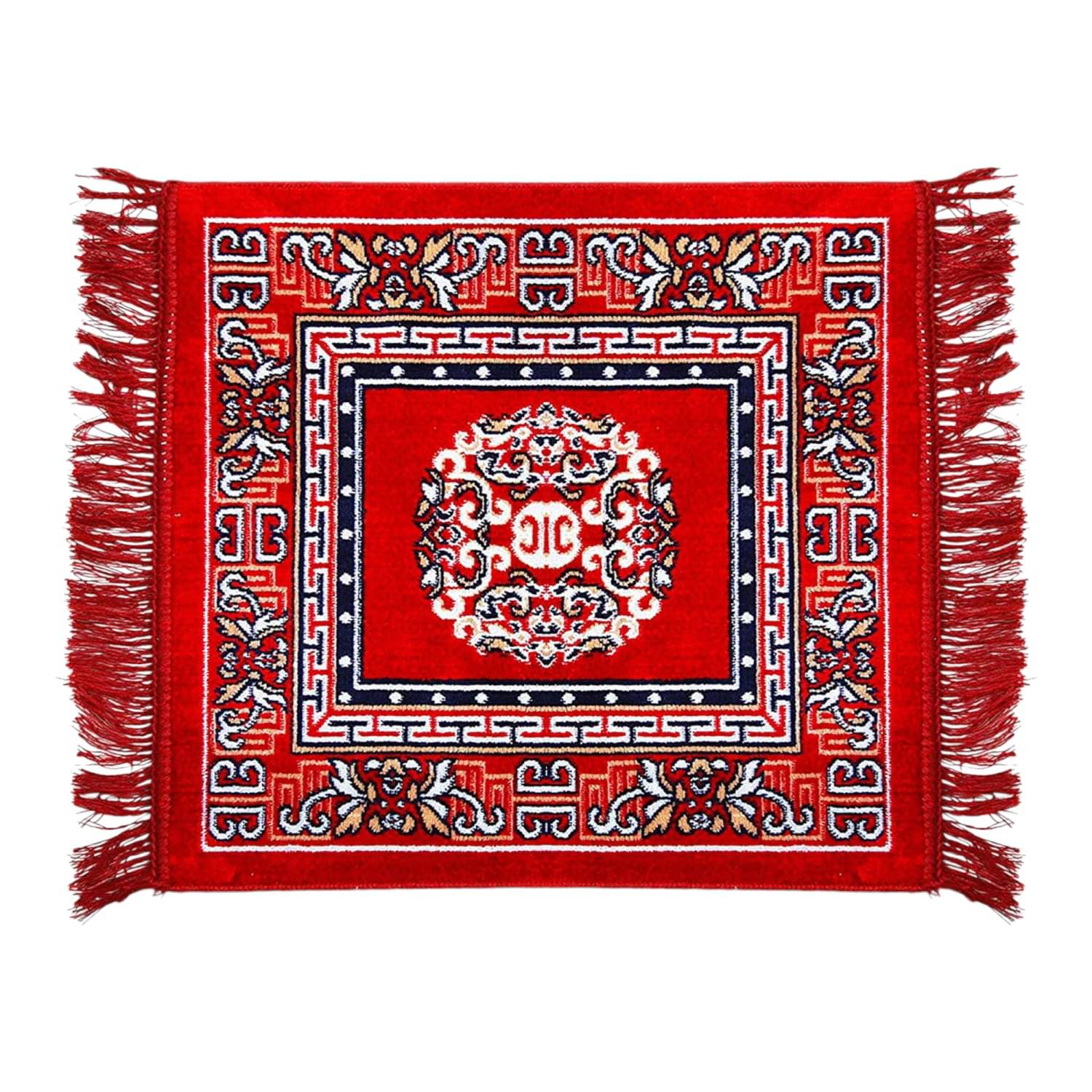    			LAZYWINDOW Red Single Velvet Prayer Mat ( 48 X 47 cm )